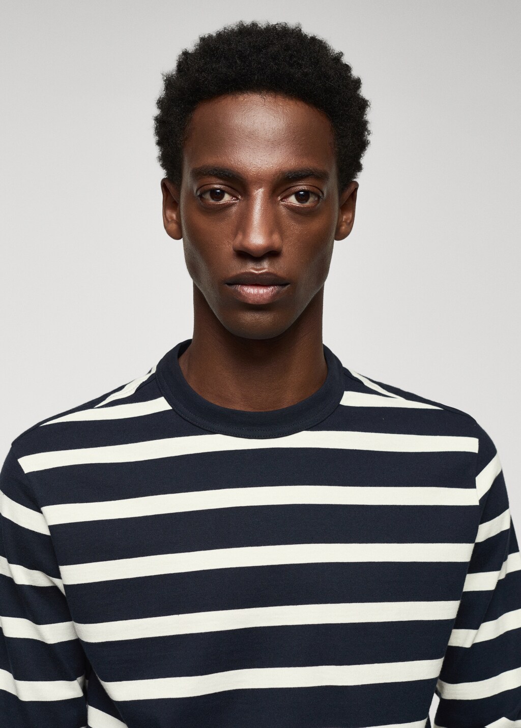 Gestreept T shirt met lange mouwen Heren MANGO Suriname