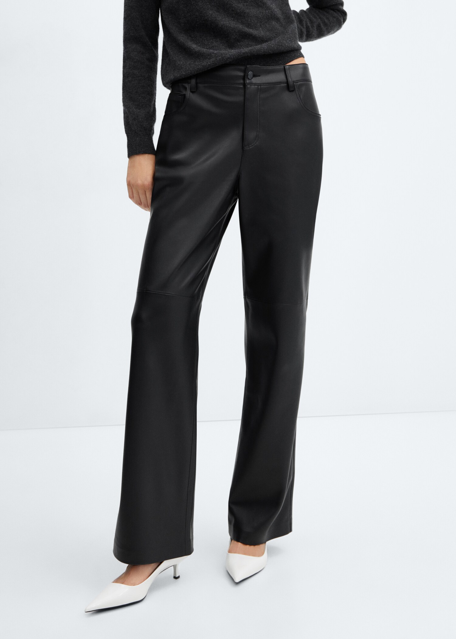 Pantalon taille normale similicuir - Plan moyen