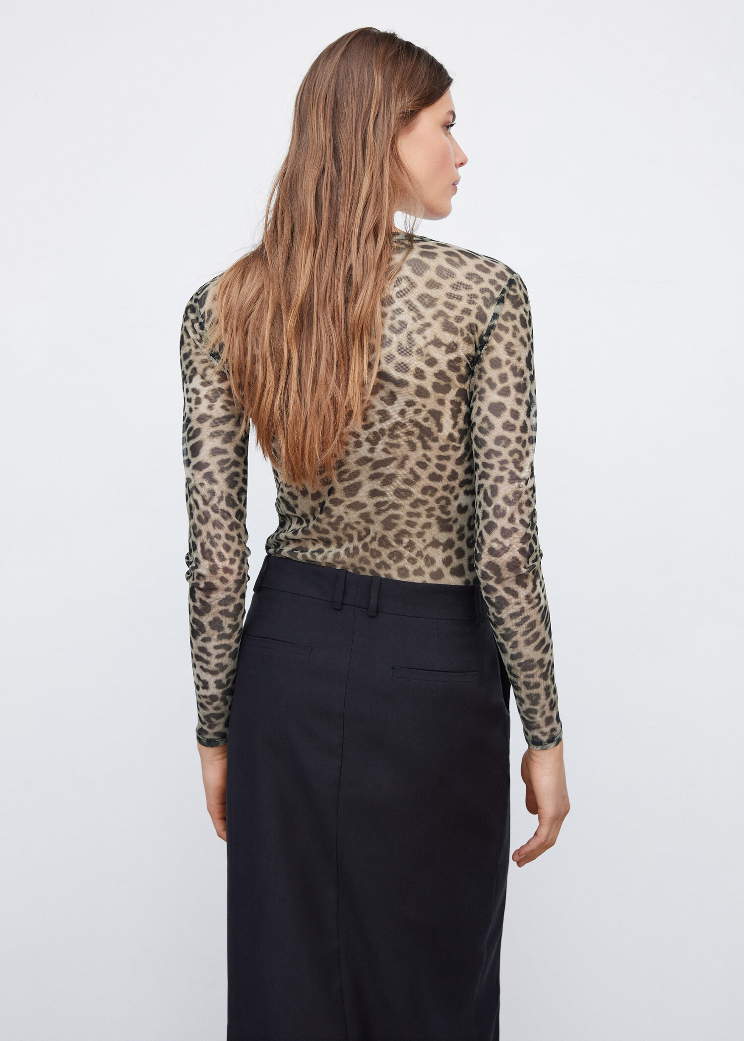 Animal print semi-transparent t-shirt - Reverse of the article