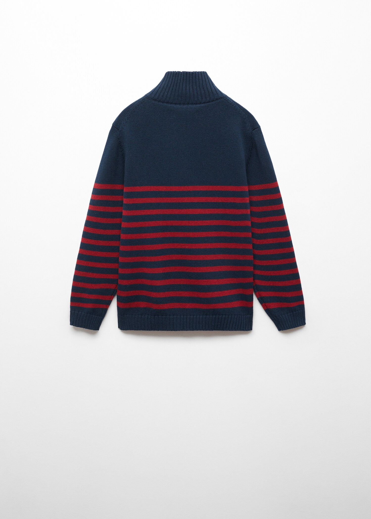 Striped sweater with zipper - Reverse of the article