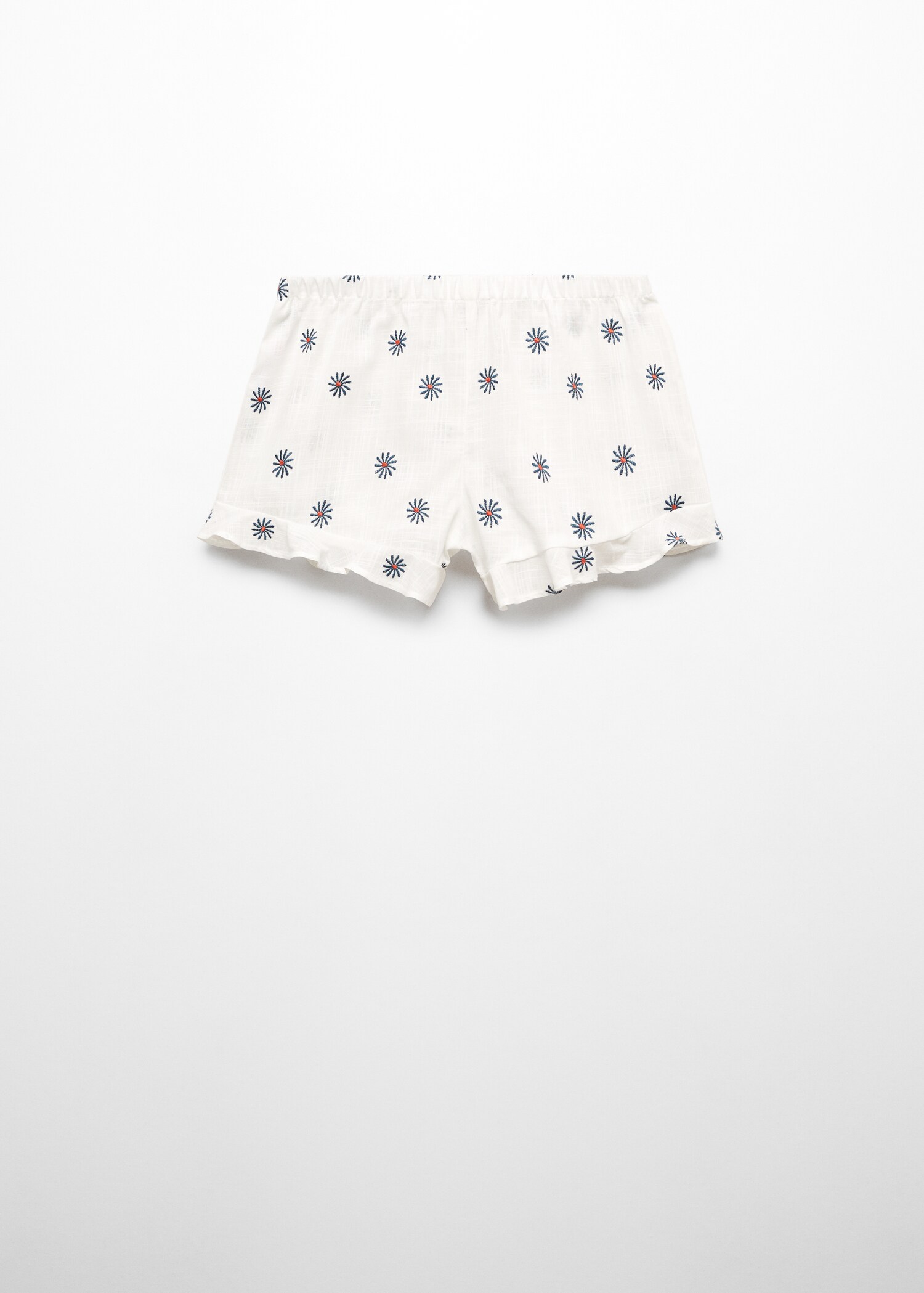 Short pyjama brodé fleurs - Article sans modèle