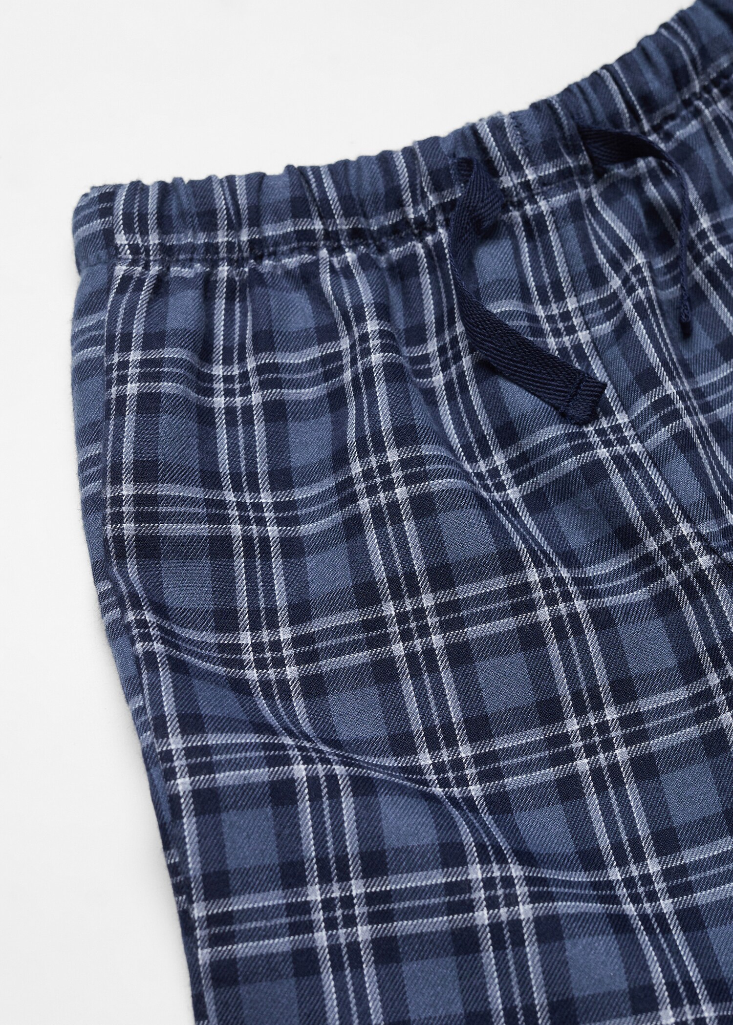 Two-piece checked long pajamas - Details of the article 0