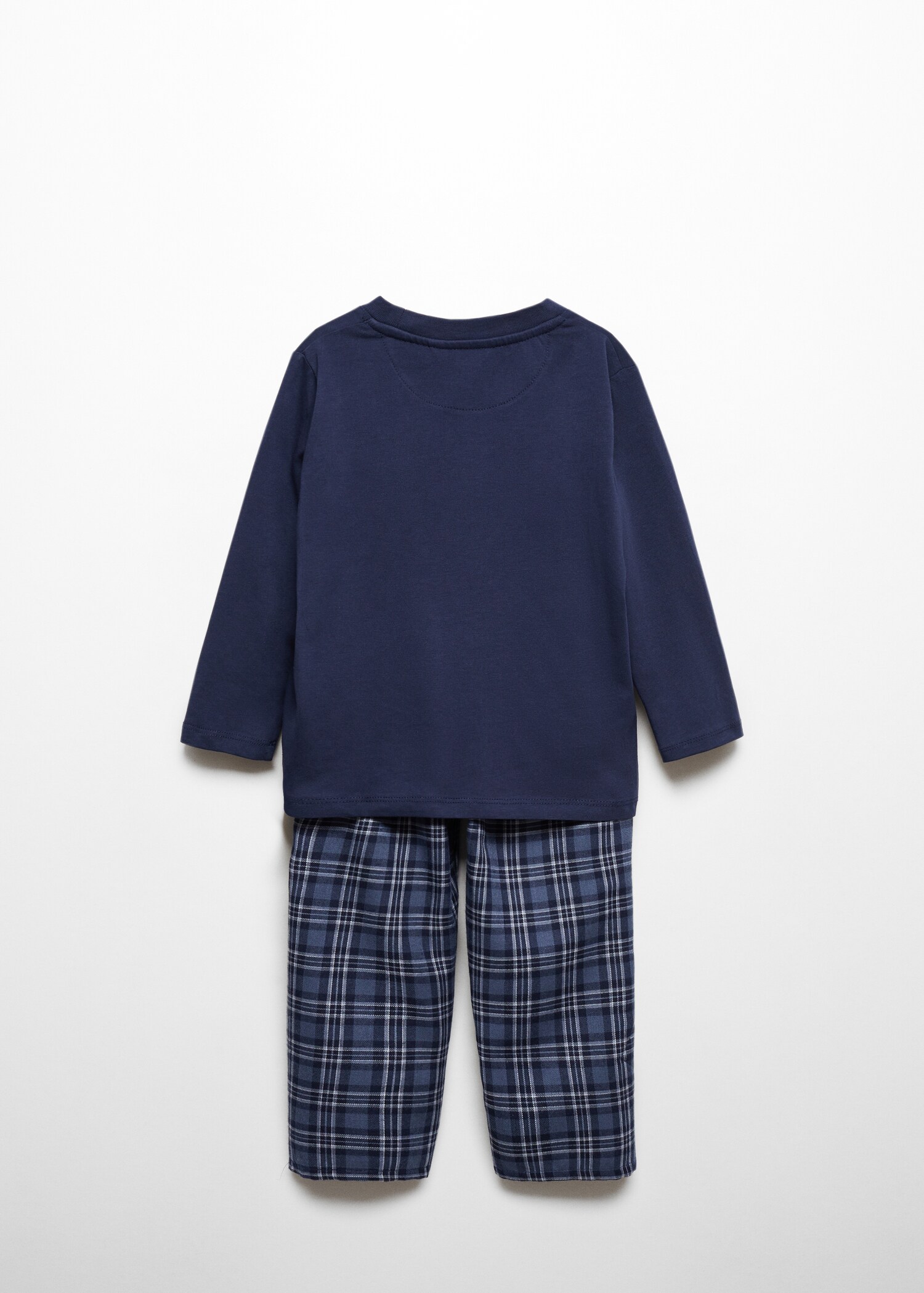 Two-piece checked long pajamas - Reverse of the article