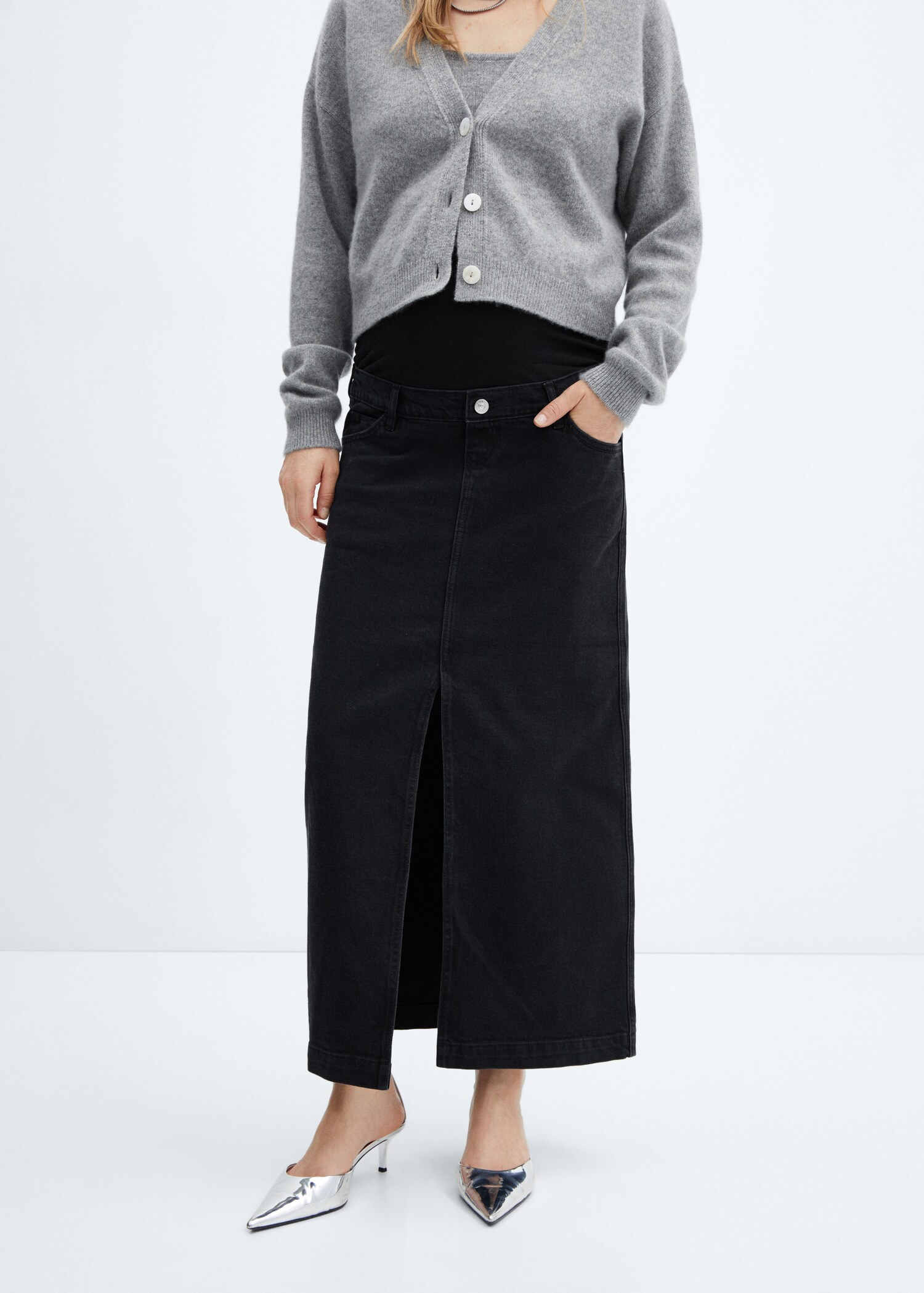 Denim maternity skirt - Medium plane
