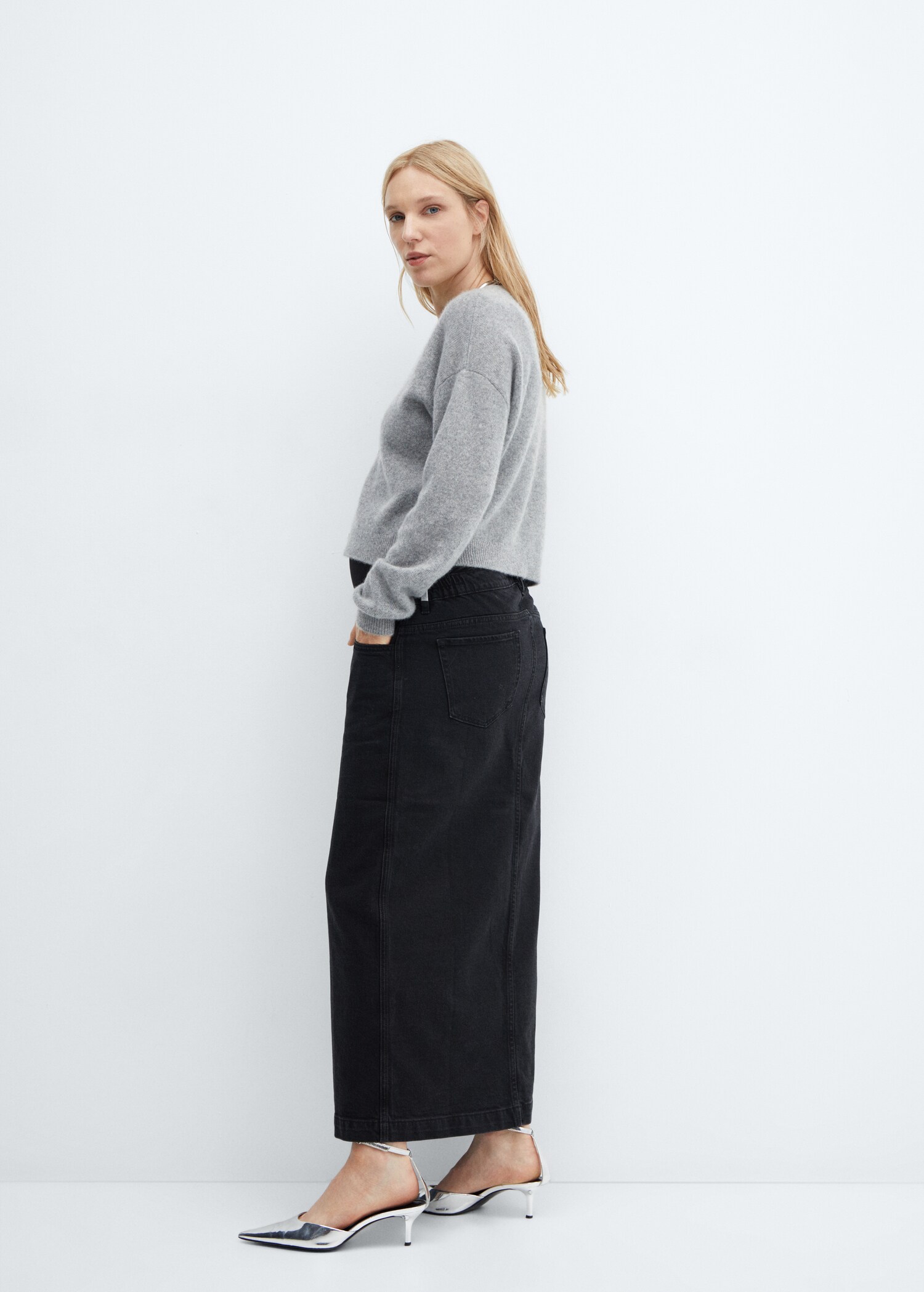 Denim maternity skirt - Reverse of the article