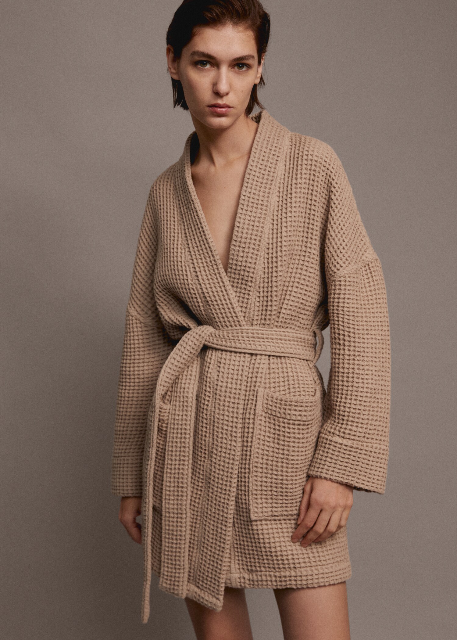 100% cotton waffle bathrobe - Details of the article 6