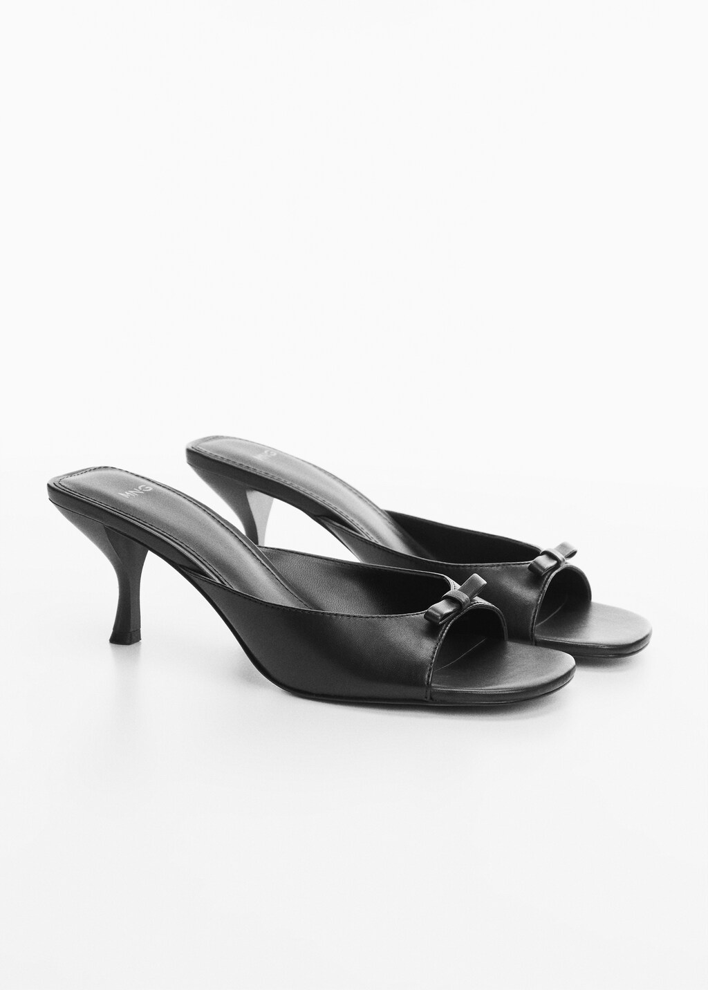 Mango leather mules store