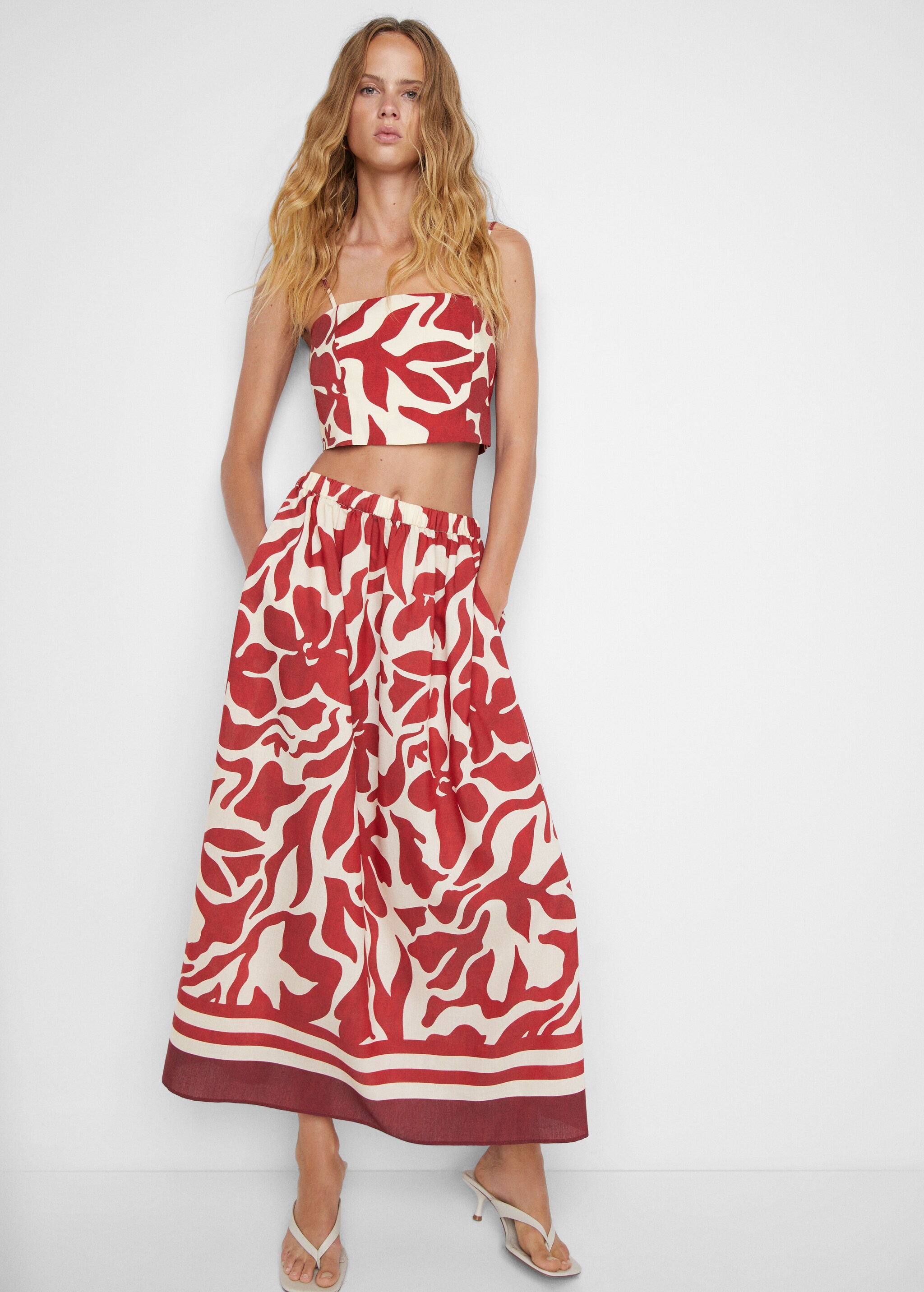 Printed flared skirt - Details of the article 2