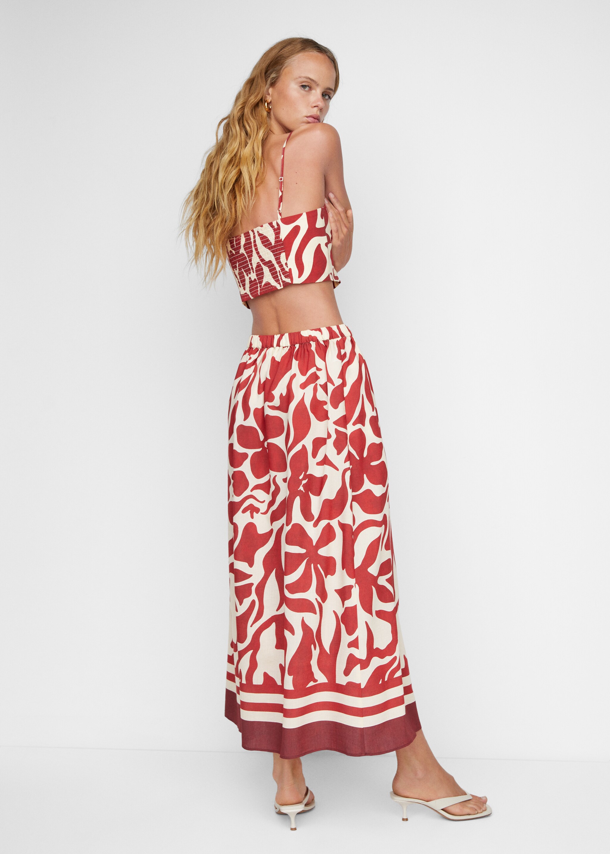 Printed flared skirt - Reverse of the article