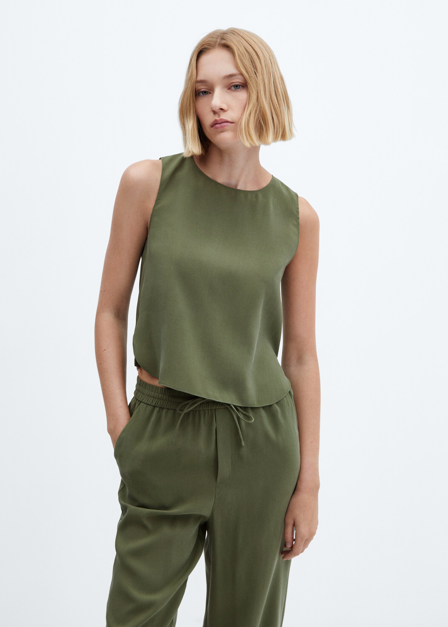 Pantalón modal cintura elástica - Reverso del artículo