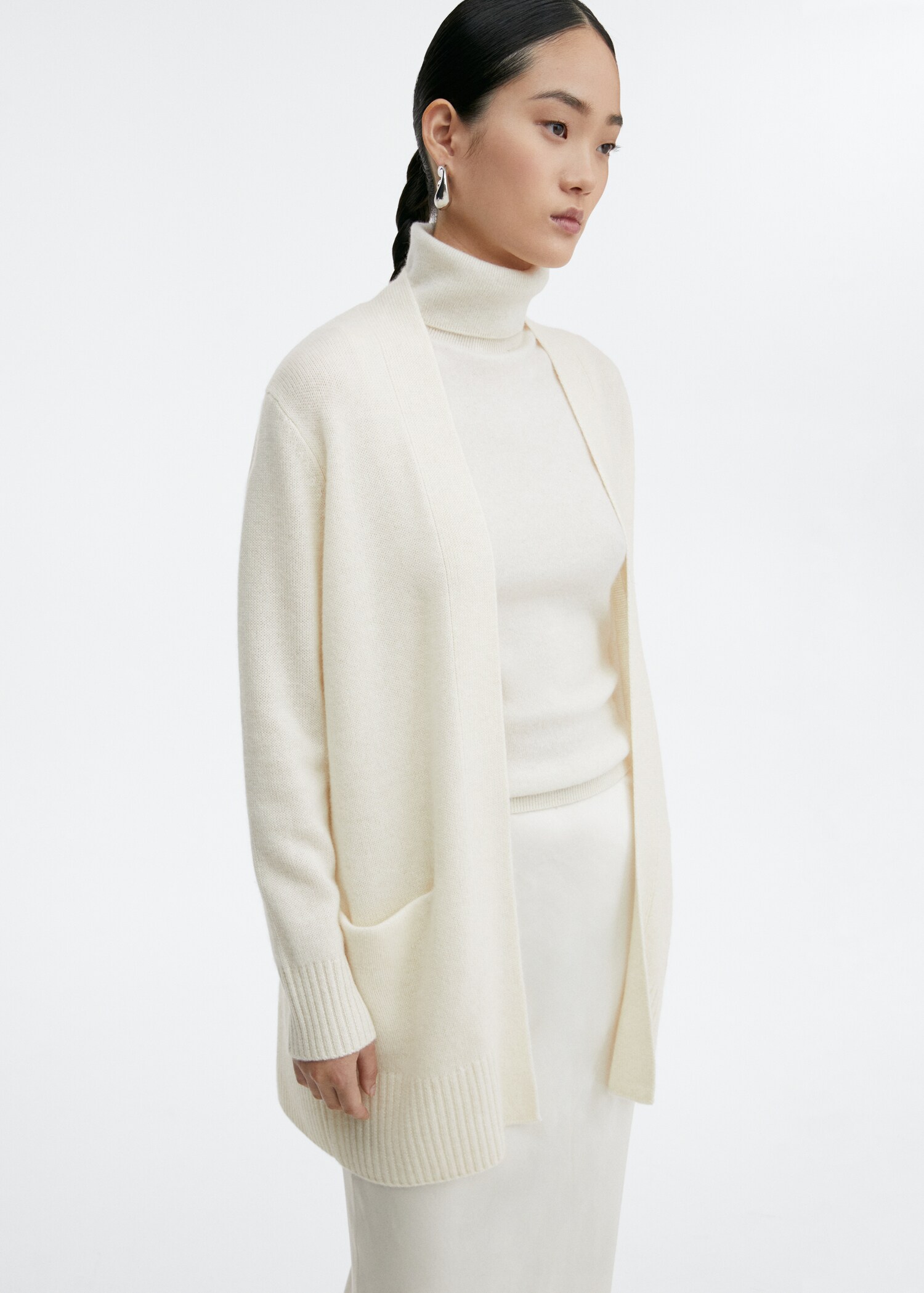 Cashmere cardigan with pockets - Medium plane