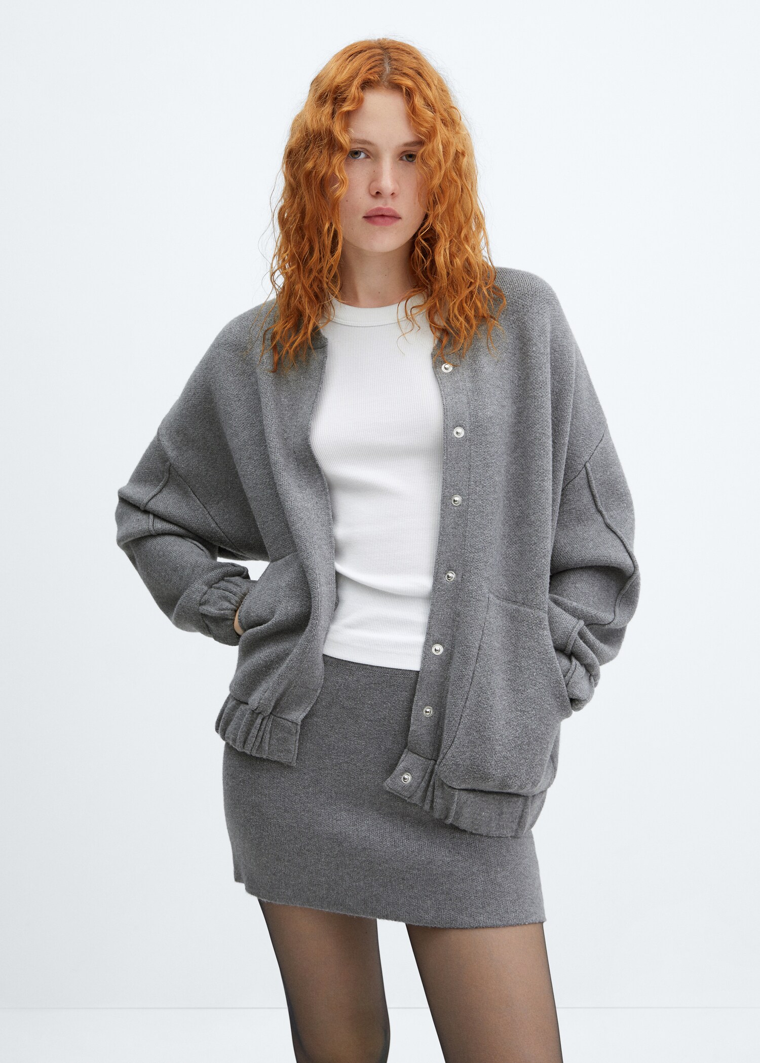 Knitted bomber jacket - Medium plane