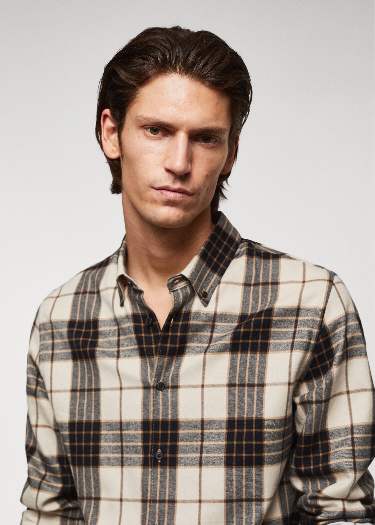 Camisa regular fit franela cuadros - Detalle del artículo 1