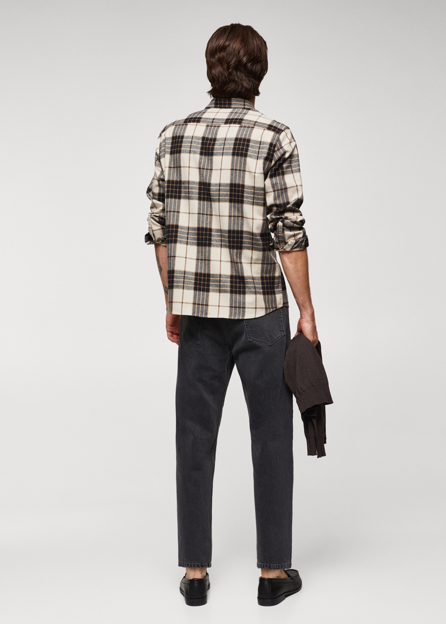 Camisa regular fit franela cuadros - Reverso del artículo