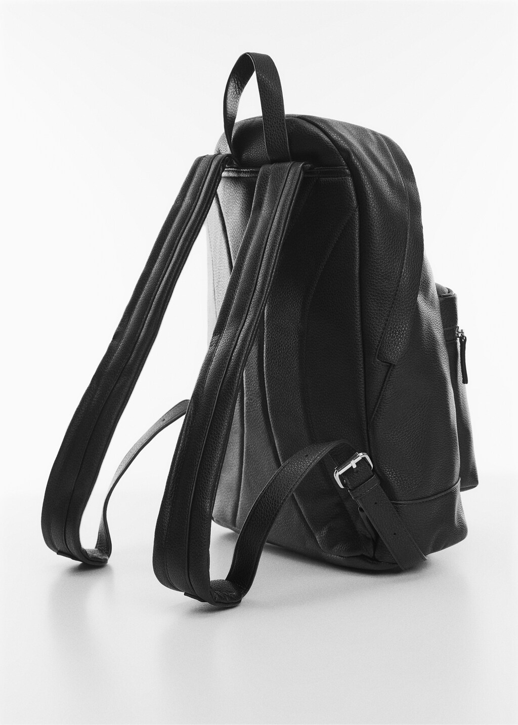 Mango leather backpack discount