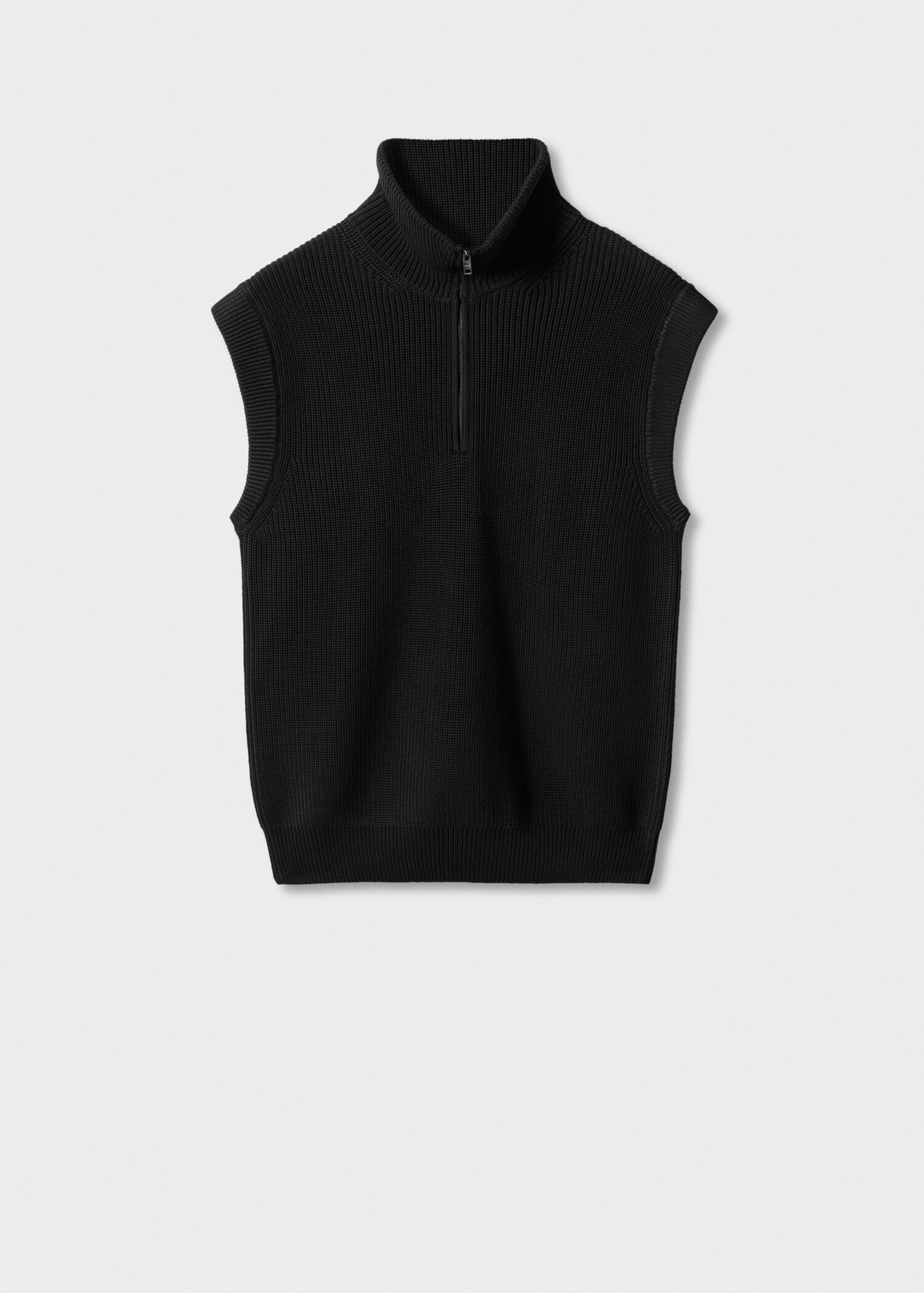 Perkins-collar gilet with zip  - Article without model