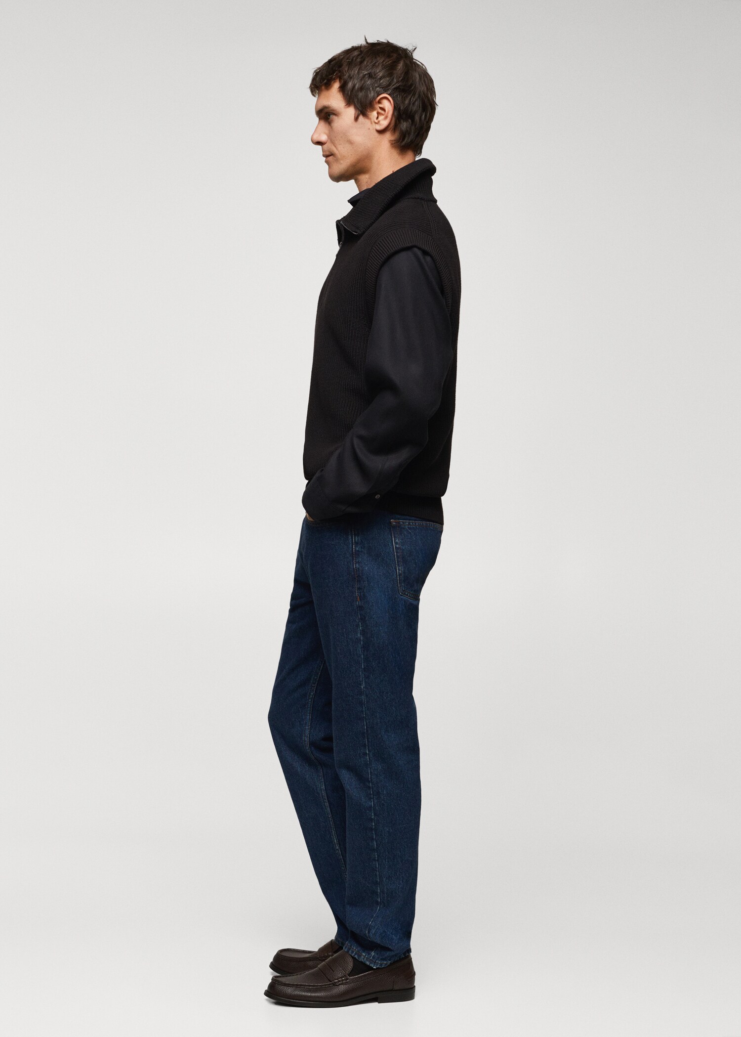Perkins-collar gilet with zip  - Details of the article 2