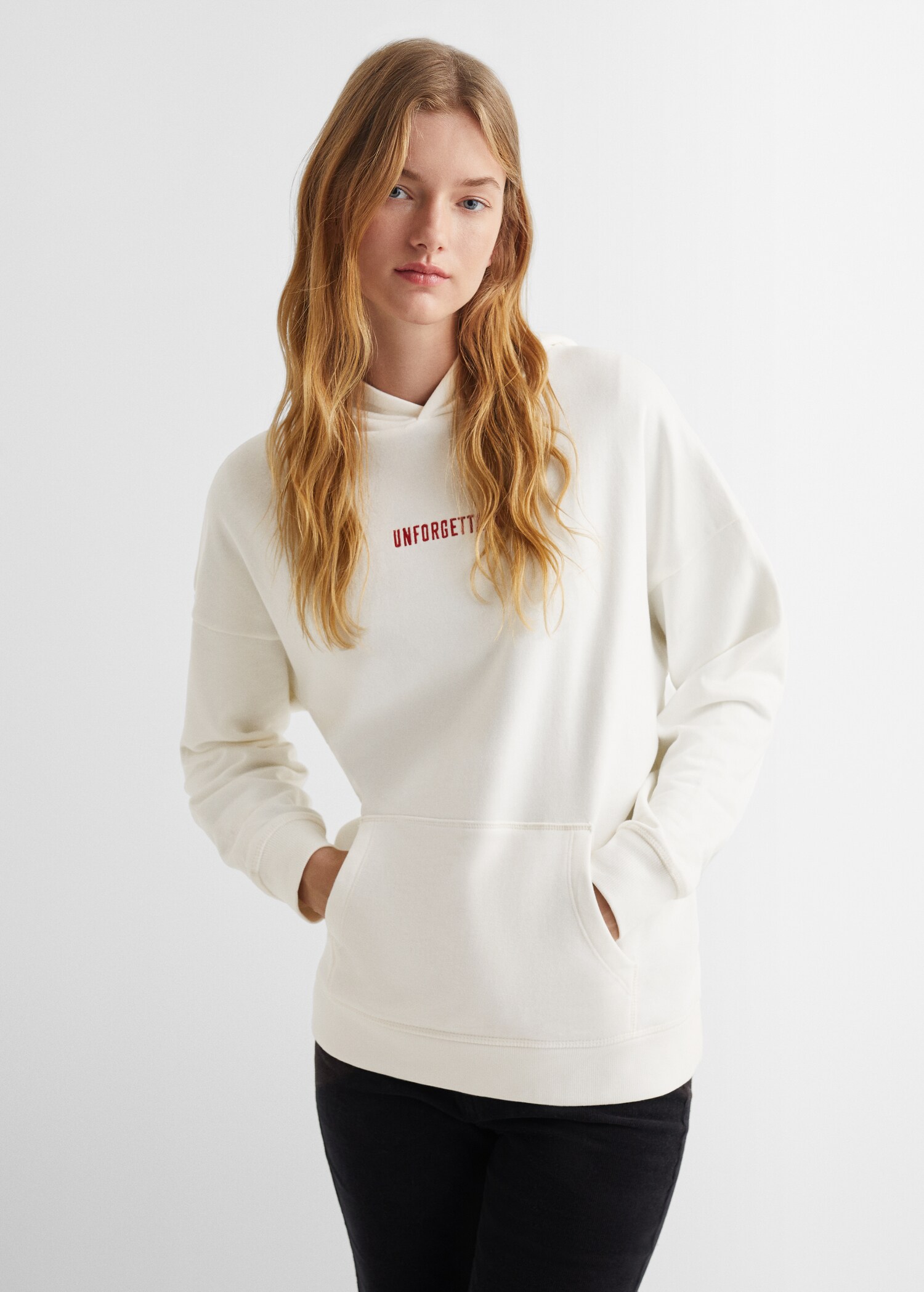 Sudadera mensaje estampado - Plano medio