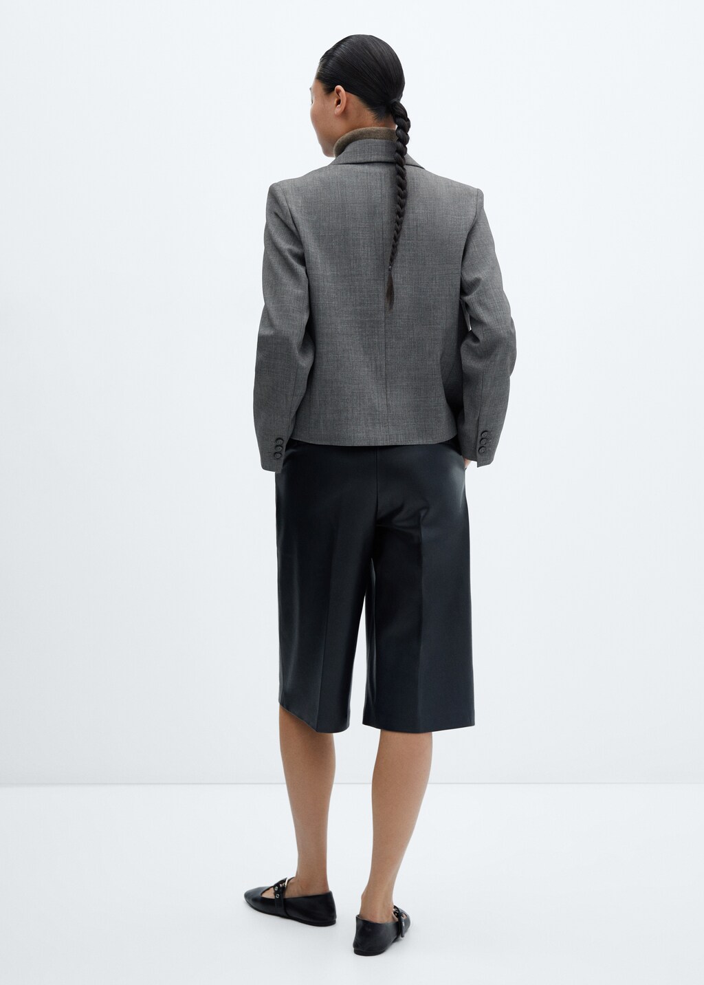 Double-breasted cropped jacket - image 3