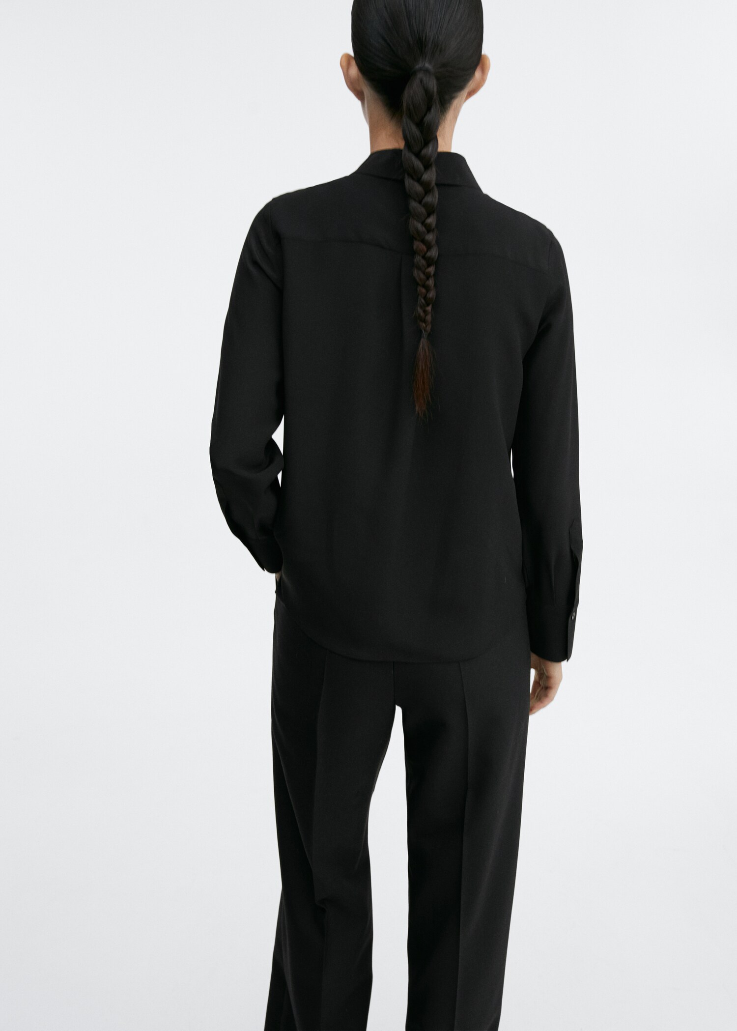 Camisa seda botones ocultos - Reverso del artículo