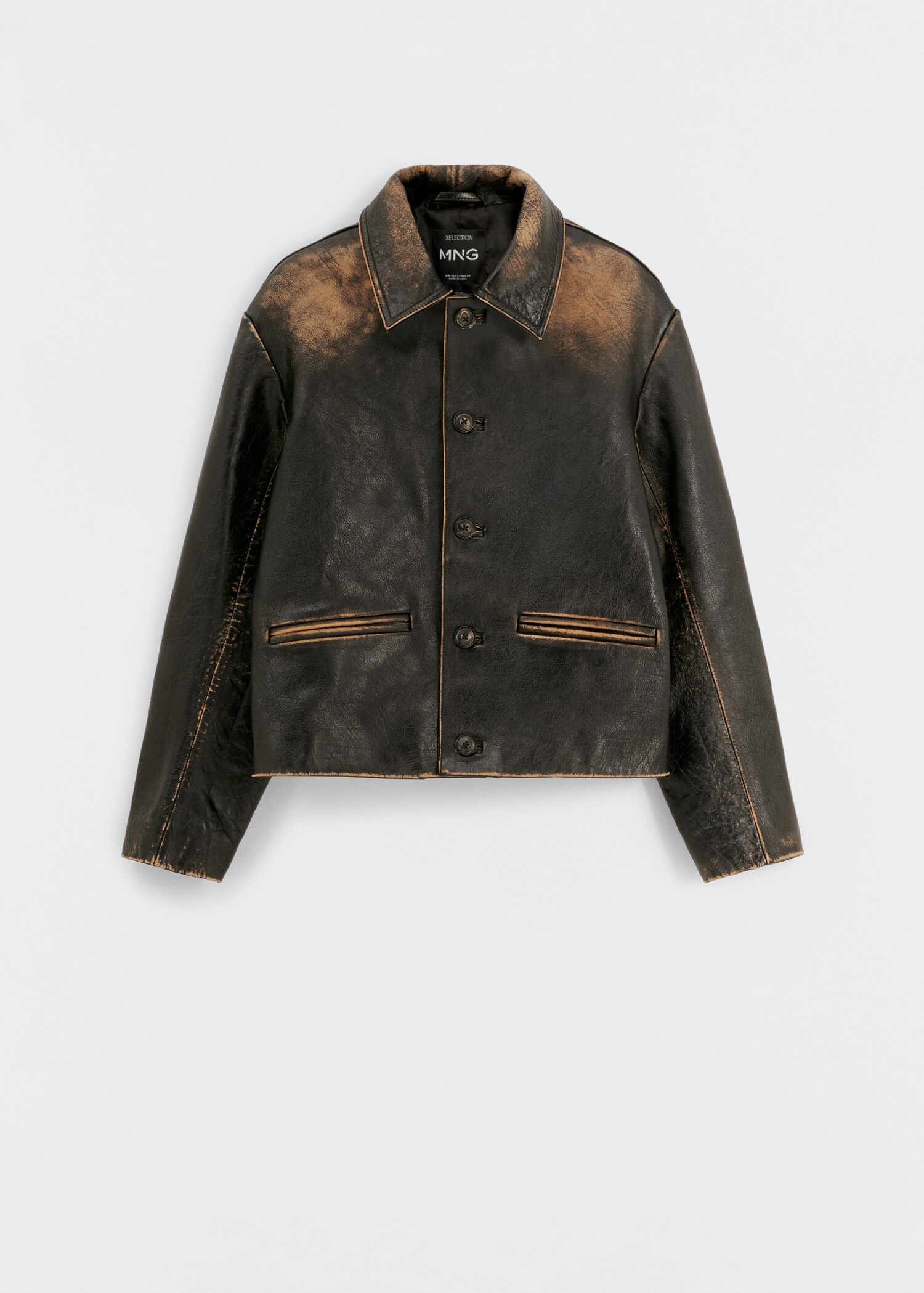 Leather jacket with worn effect - Article without model