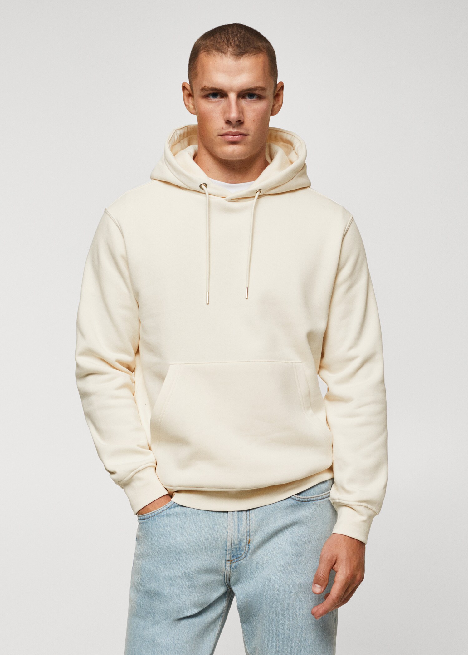 Sweat-shirt coton poche kangourou capuche - Plan moyen