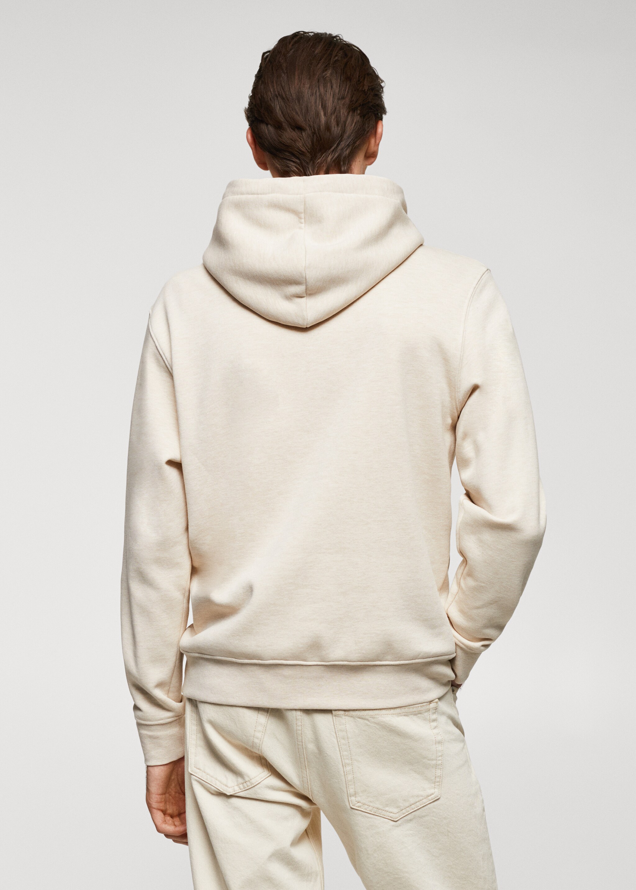 Cotton kangaroo-hooded sweatshirt - Achterkant van het artikel