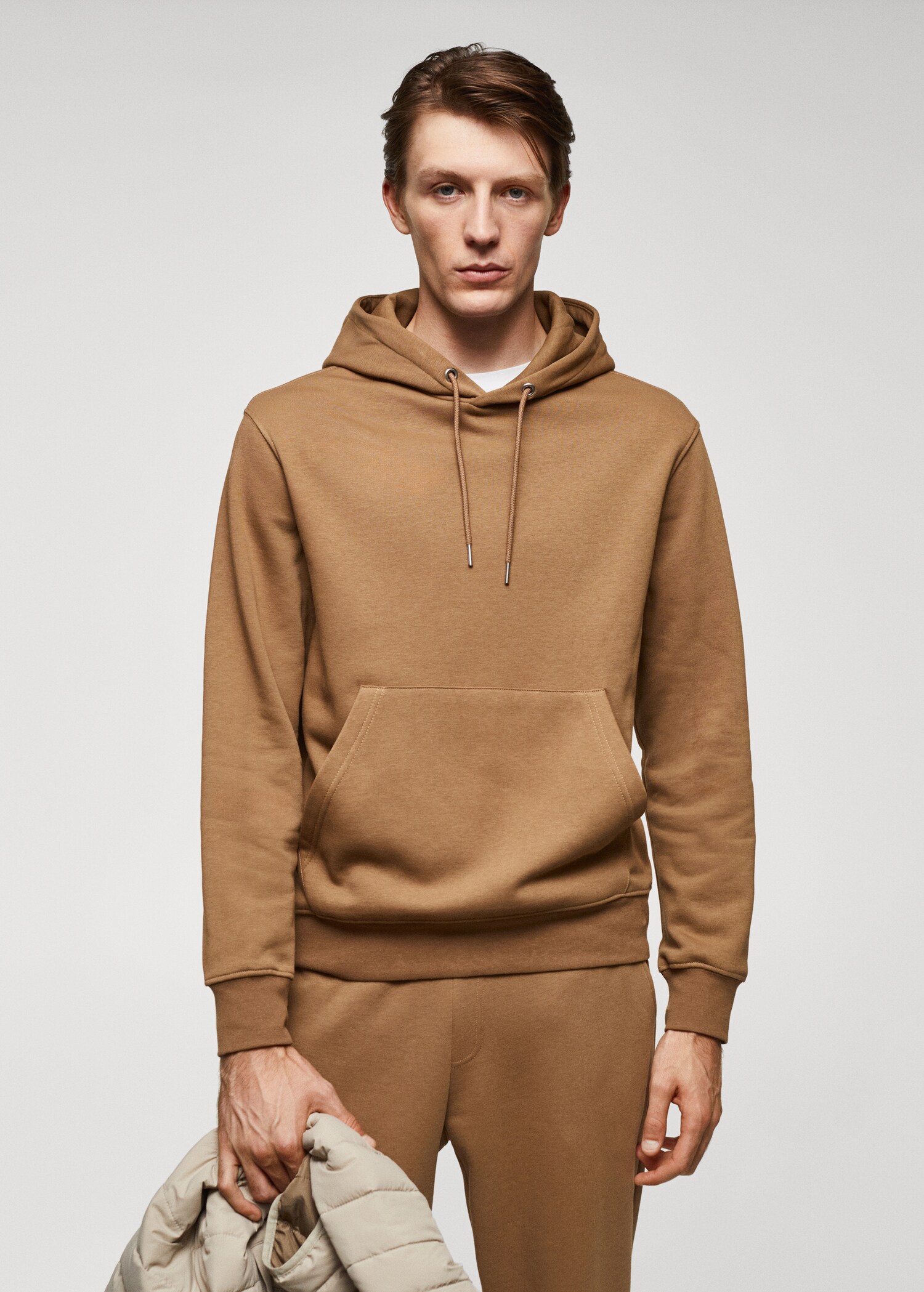 Sweat-shirt coton poche kangourou capuche - Plan moyen