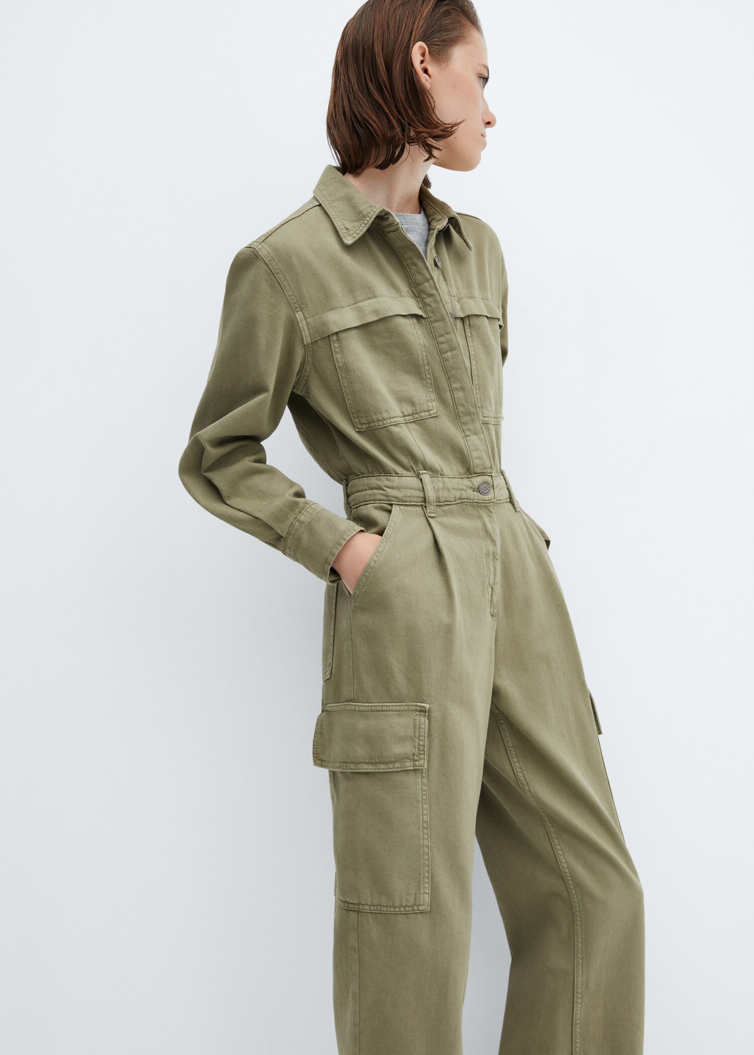 Denim cargo jumpsuit - Λεπτομέρεια του προϊόντος 2