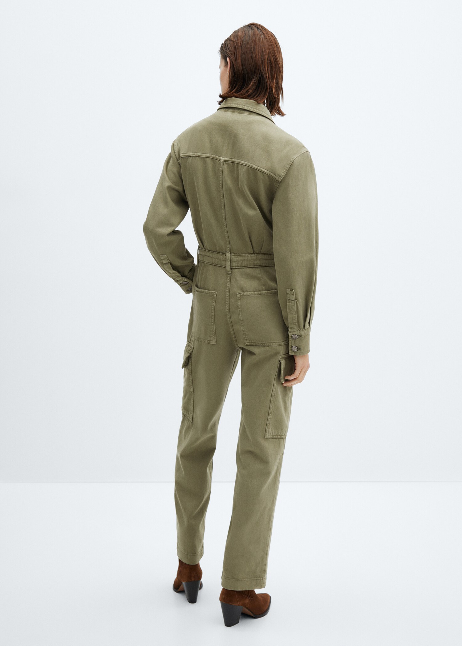 Denim cargo jumpsuit - Πίσω όψη προϊόντος