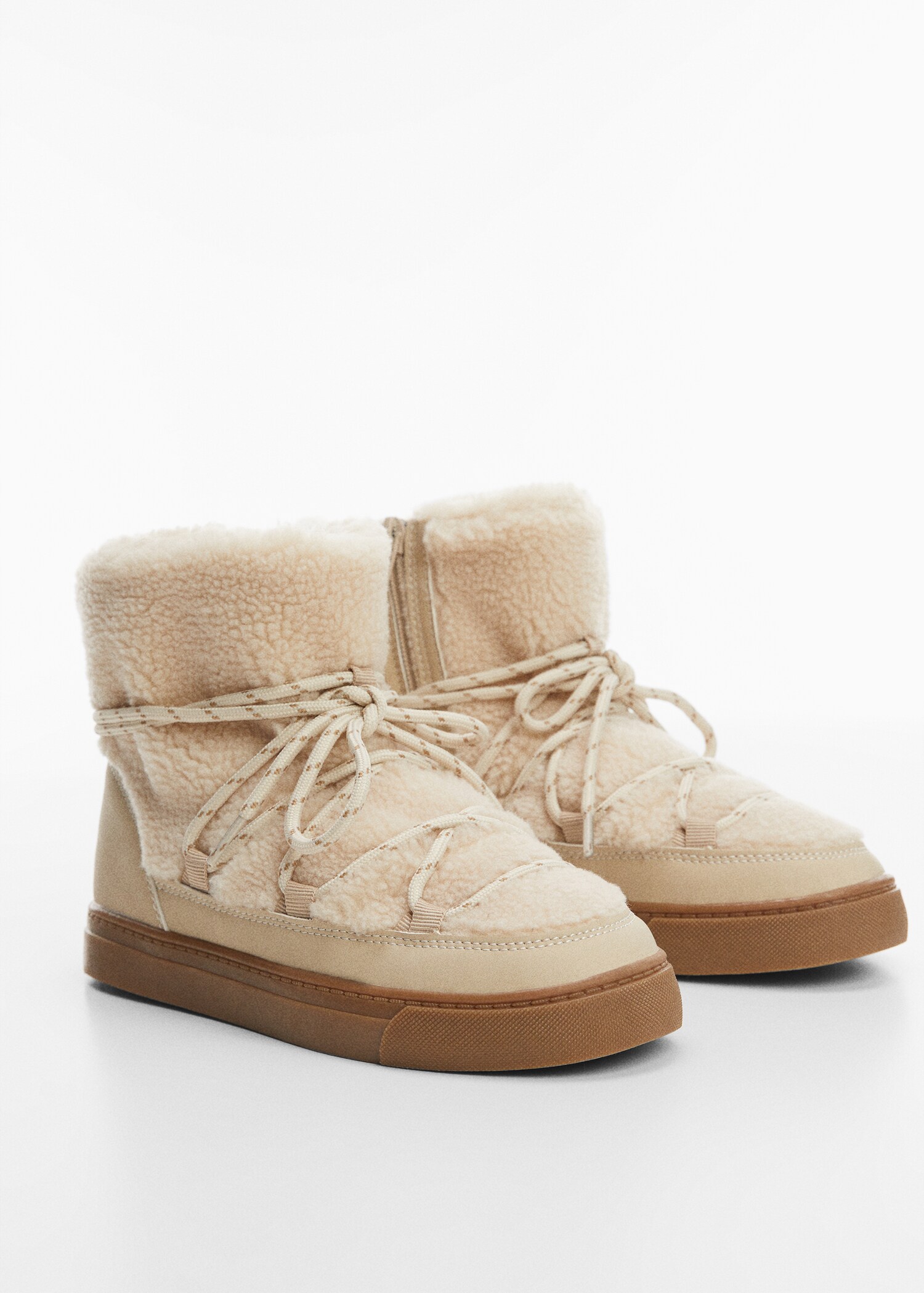 Shearling lace boots - Medium plane