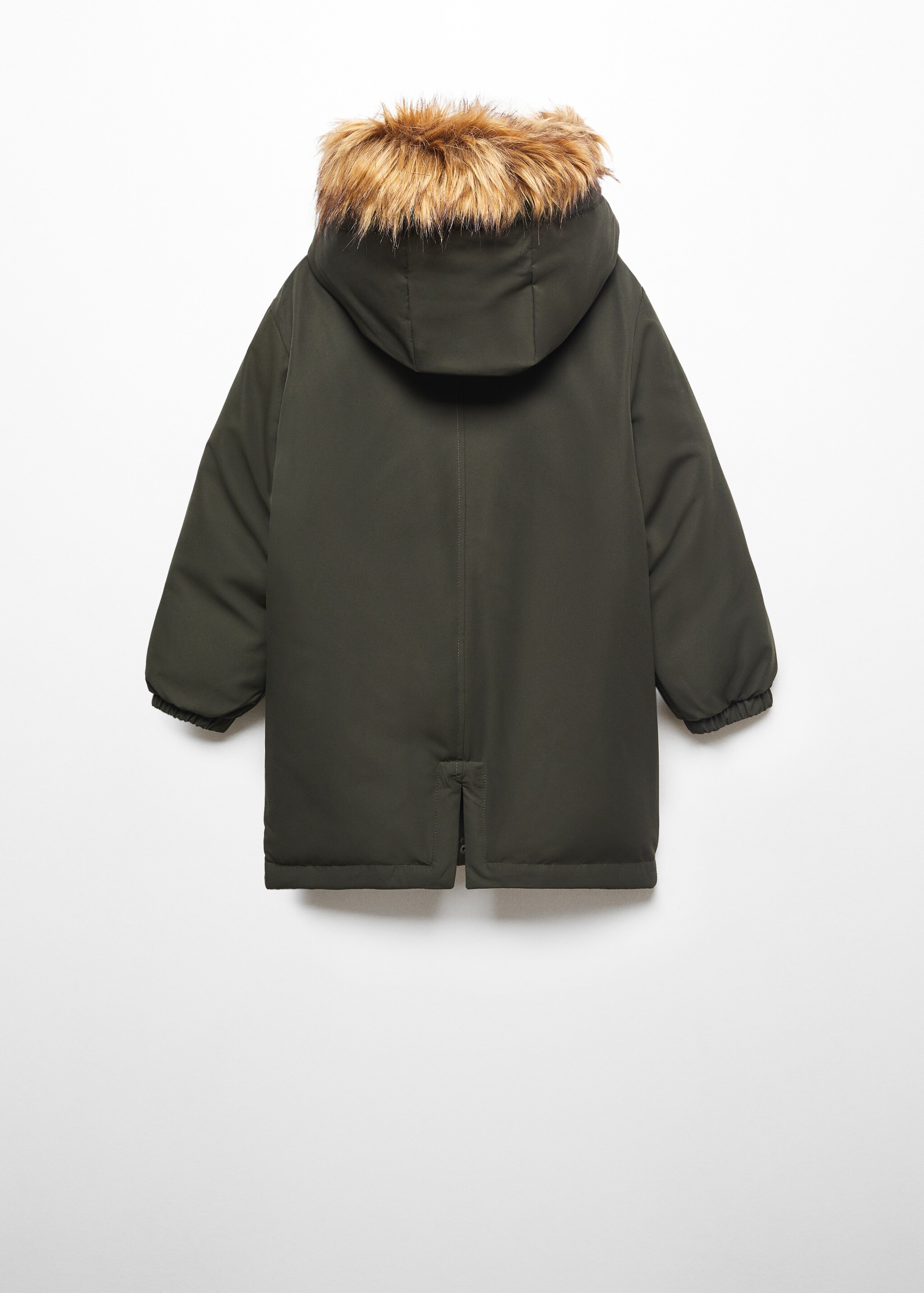 Faux-fur hooded large anorak - Reverse of the article