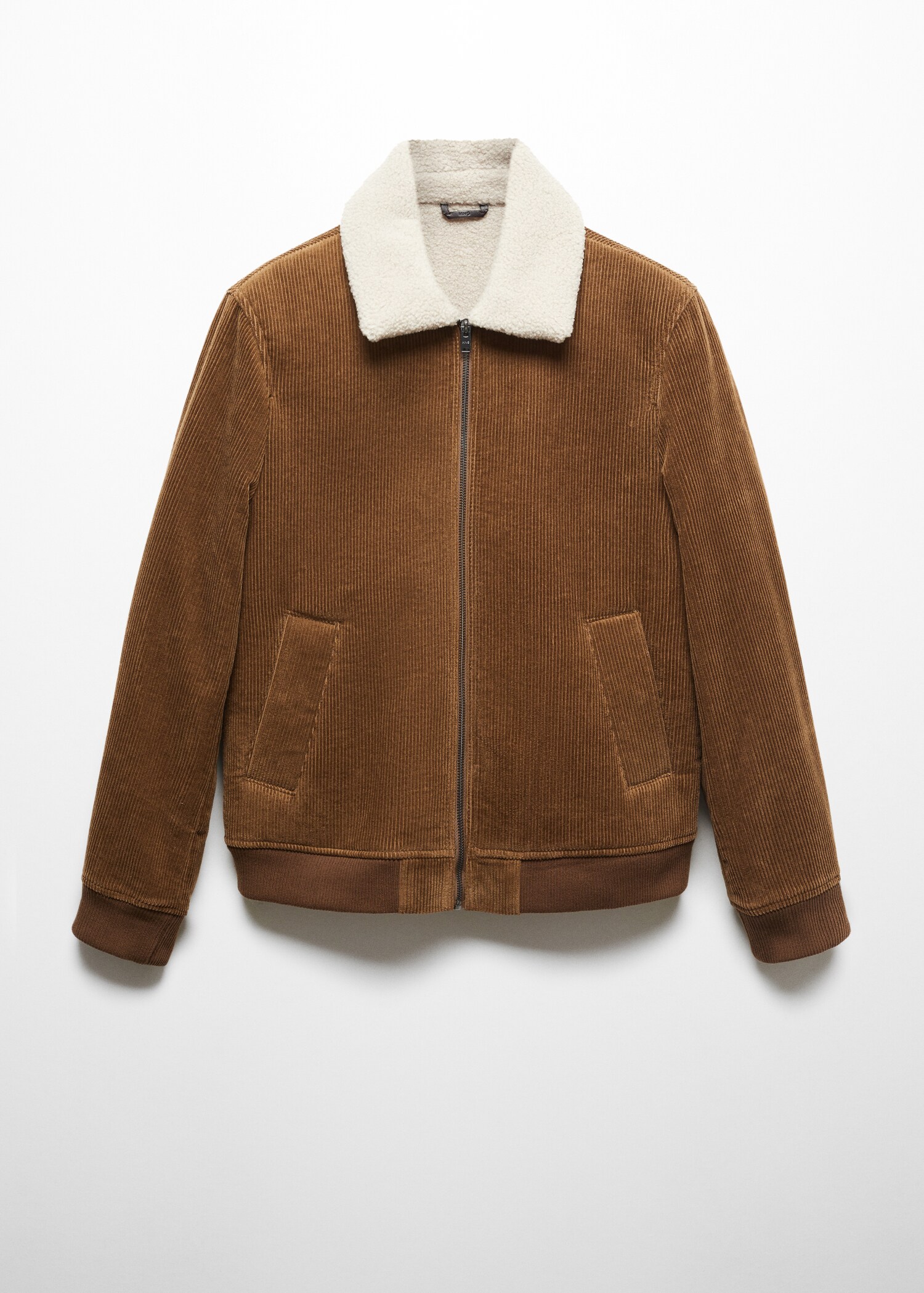 Corduroy jacket with shearling-effect lining - Article without model
