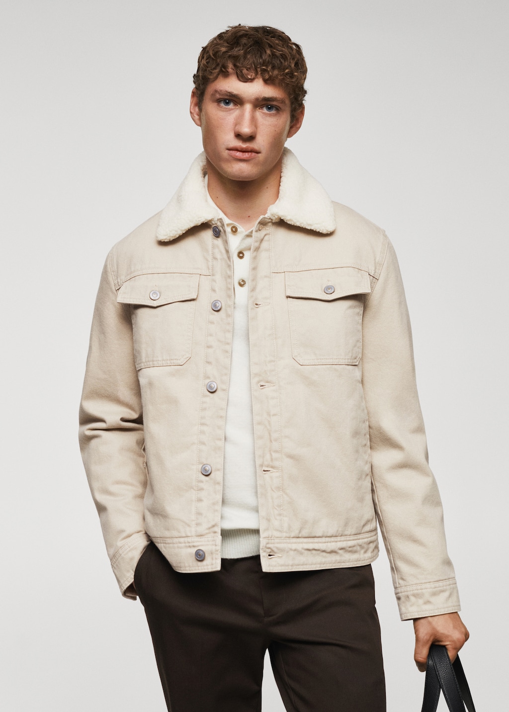 Shearling denim jacket Men MANGO Vietnam