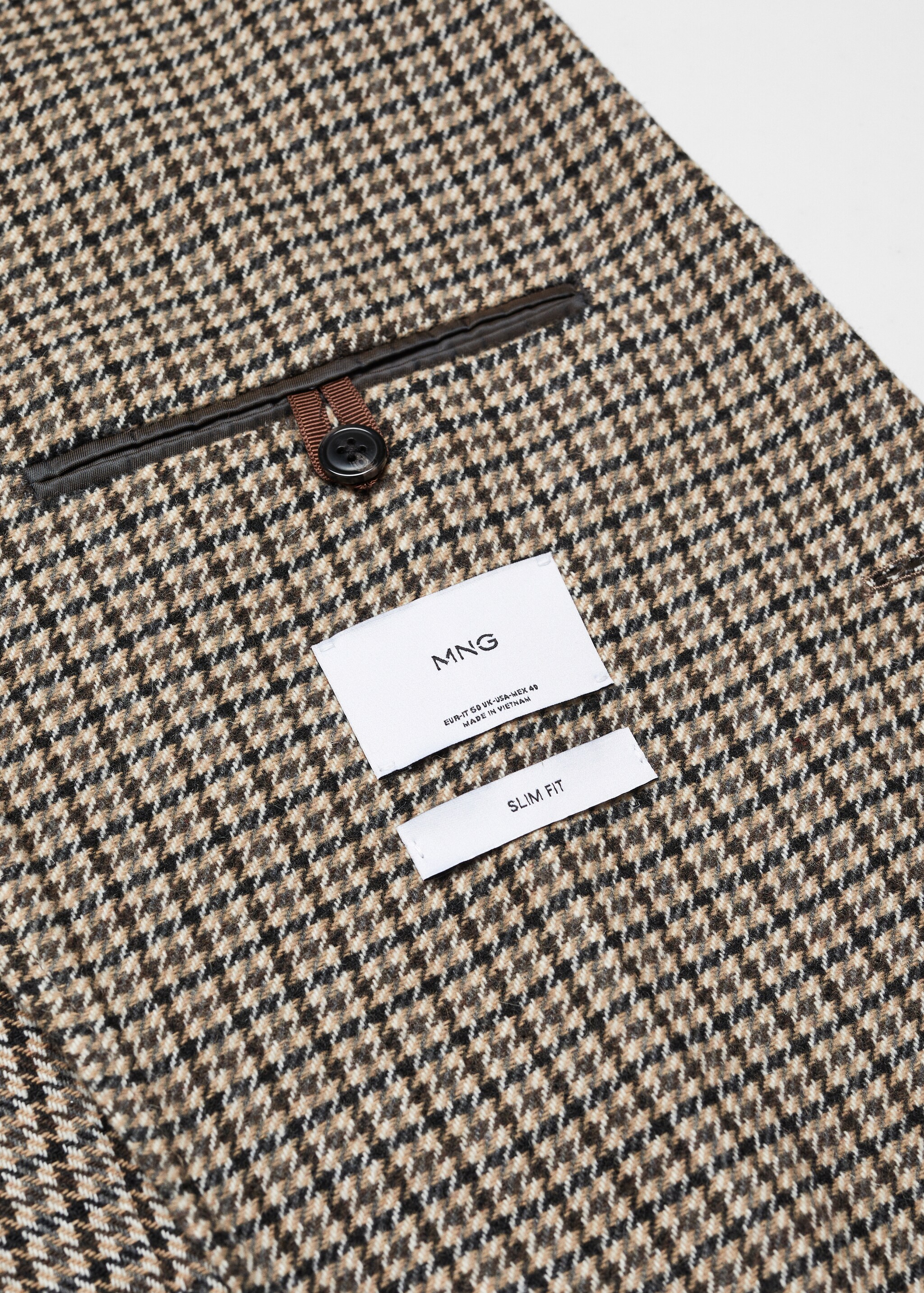 Wool slim-fit houndstooth jacket - Details of the article 8