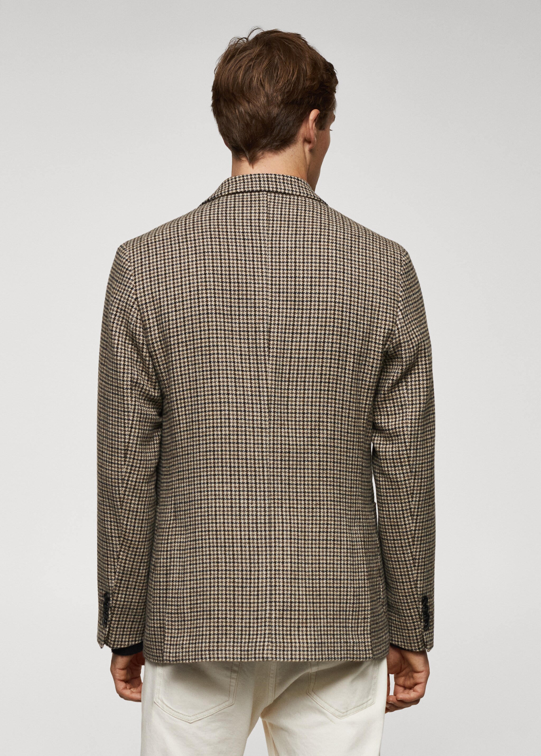 Wool slim-fit houndstooth jacket - Reverse of the article