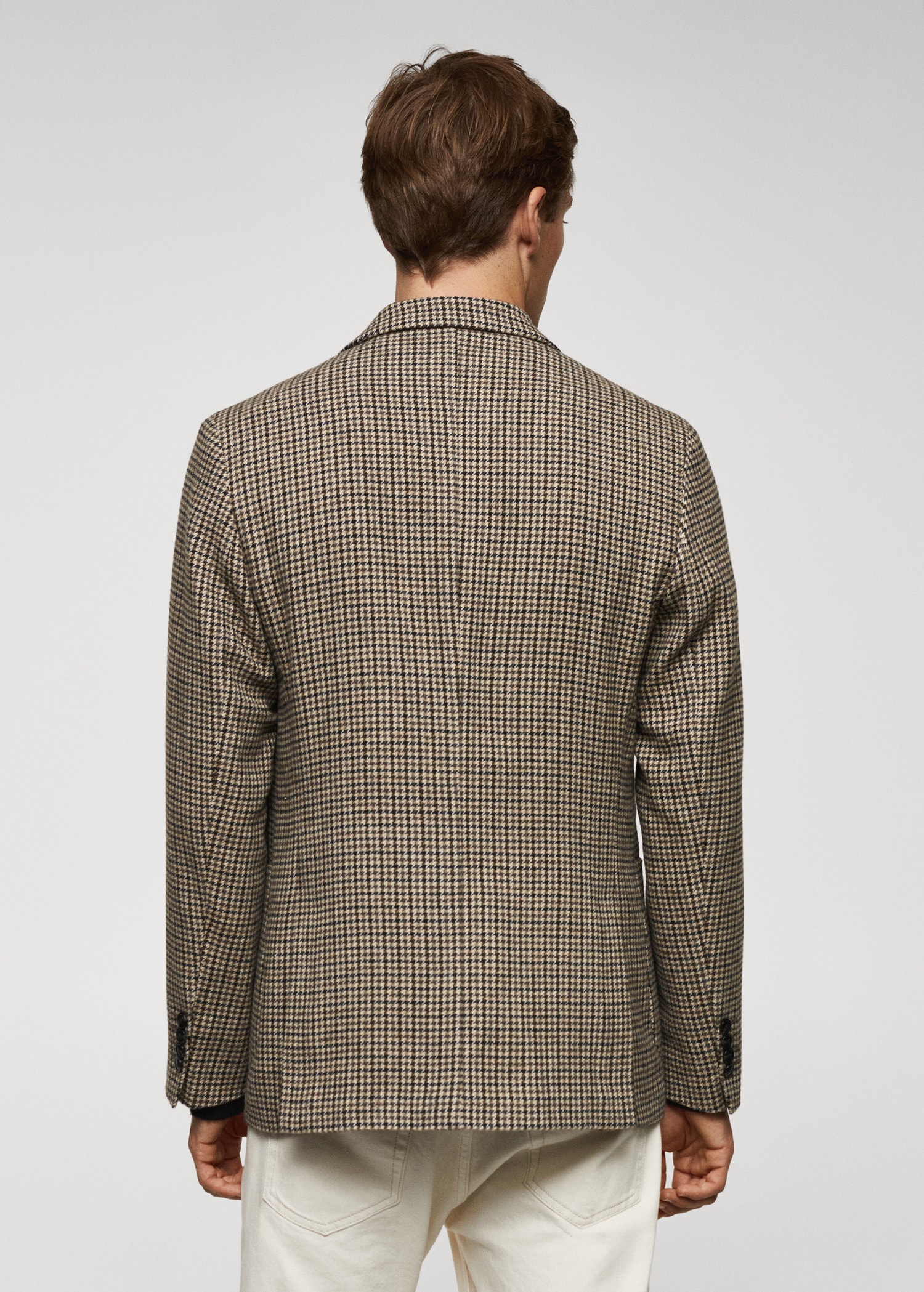 Wool slim-fit houndstooth jacket Men MANGO Pakistan