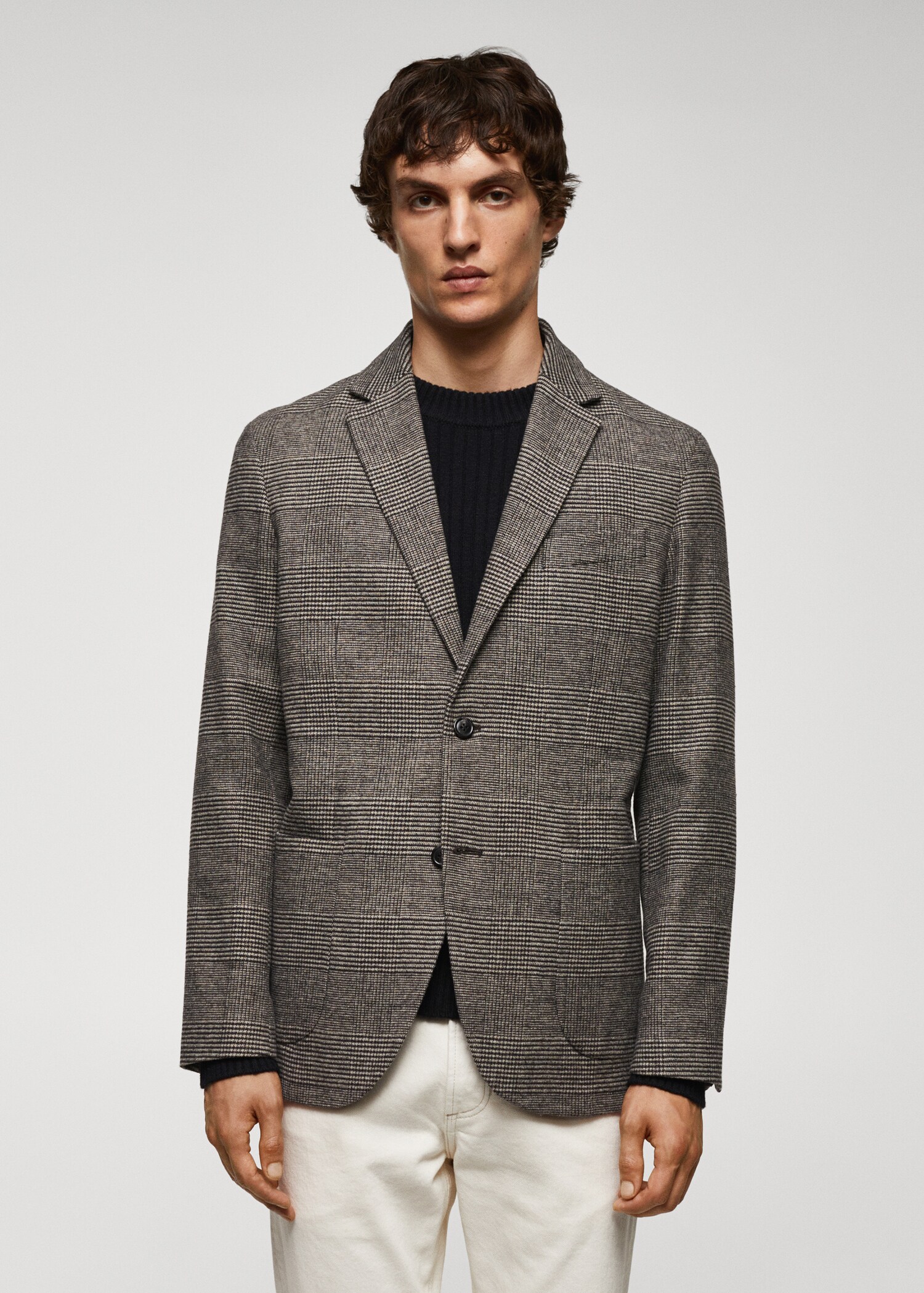 Americana slim fit lana estampada - Plano medio