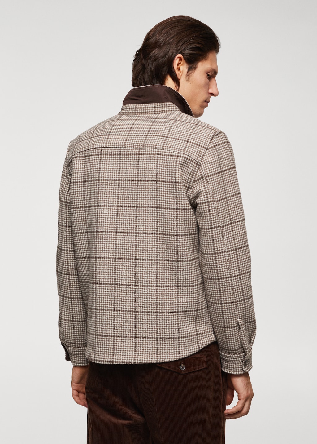 Checked wool overshirt