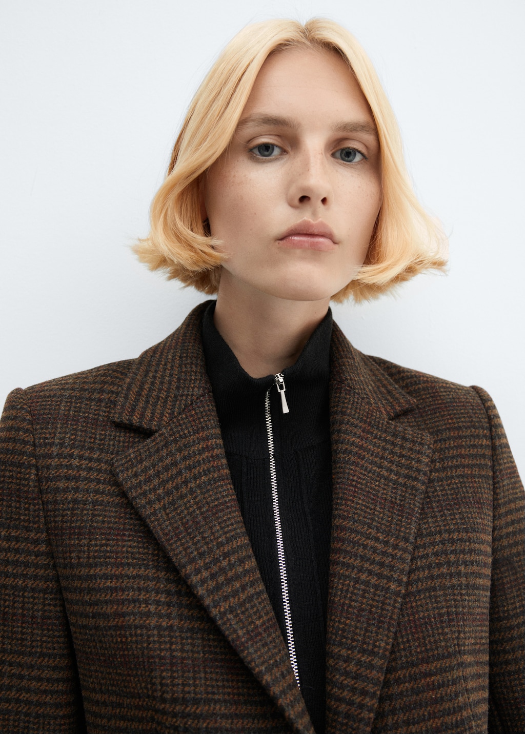 Straight check jacket Women MANGO Azerbaijan