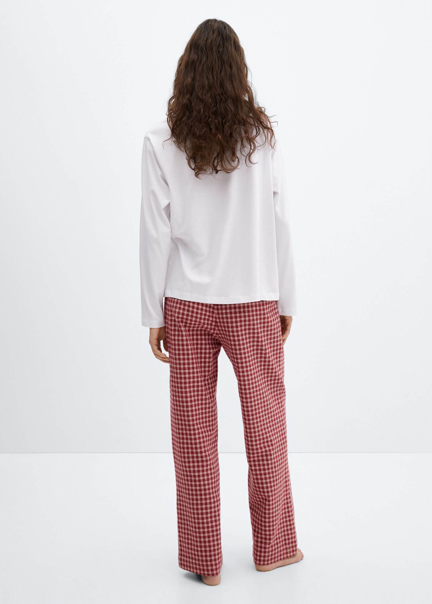 Pijama dos piezas largo cuadros - Reverso del artículo