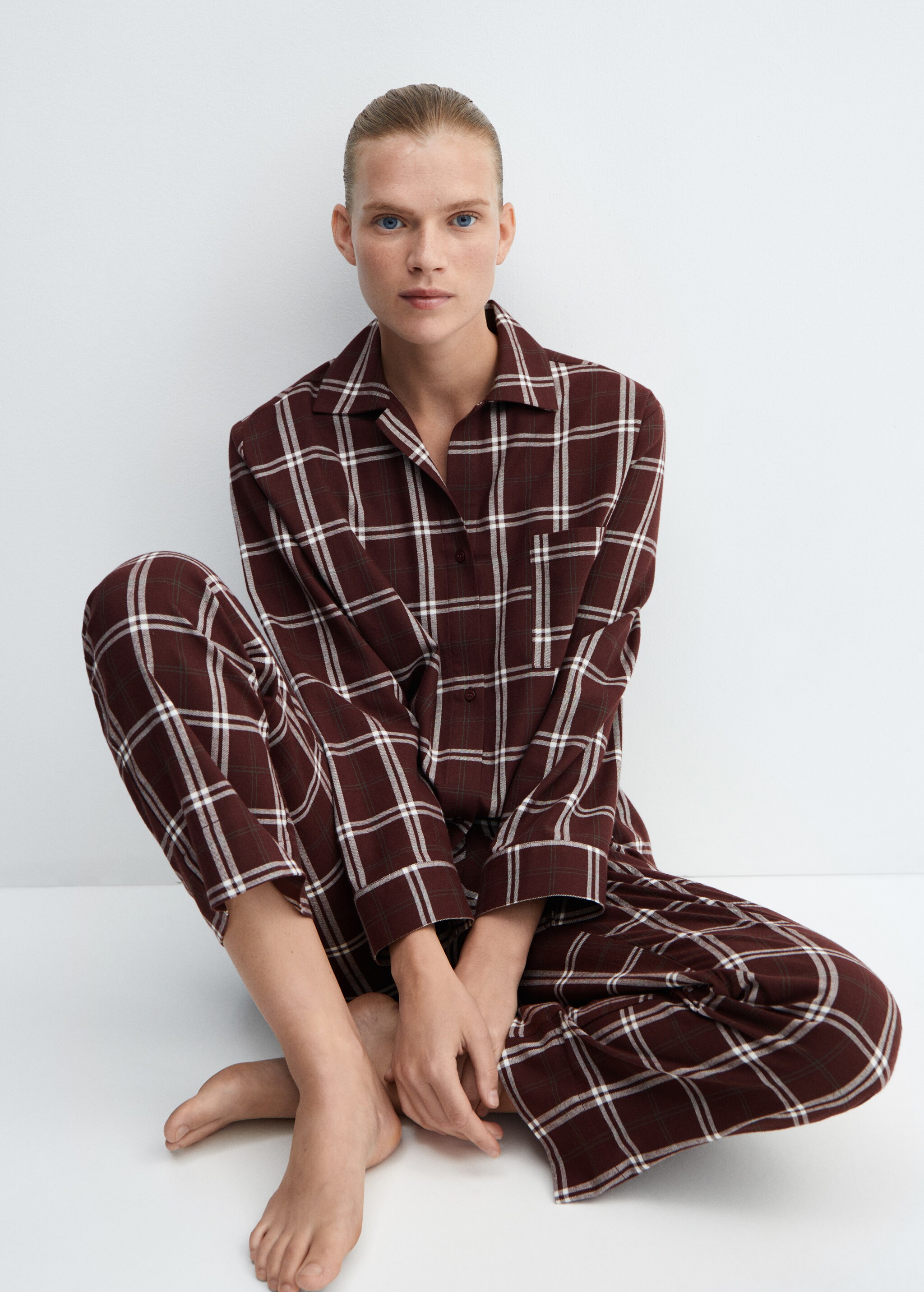 Check flannel pyjama trousers - Details of the article 2