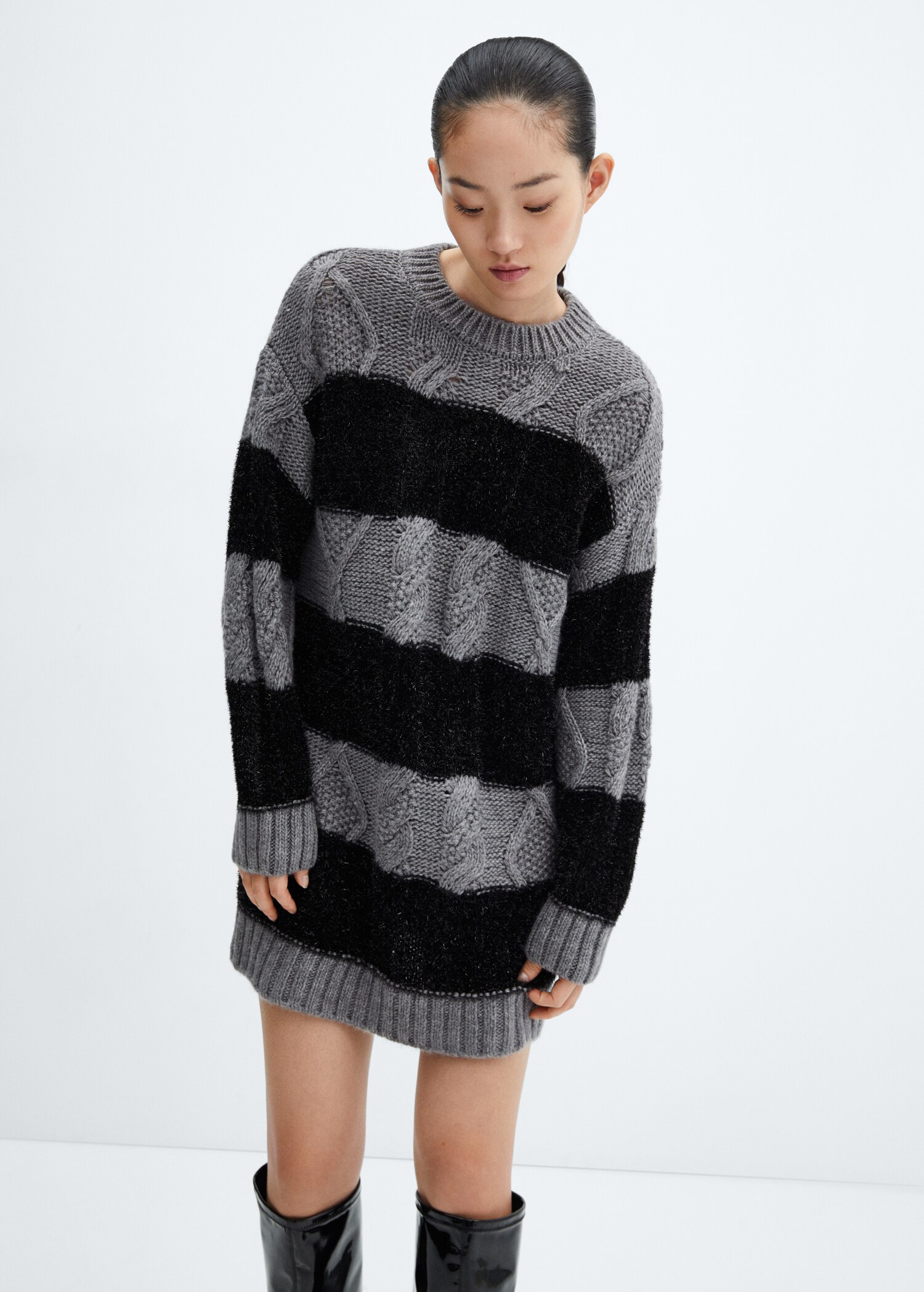 Striped sweater dress - Medium plane