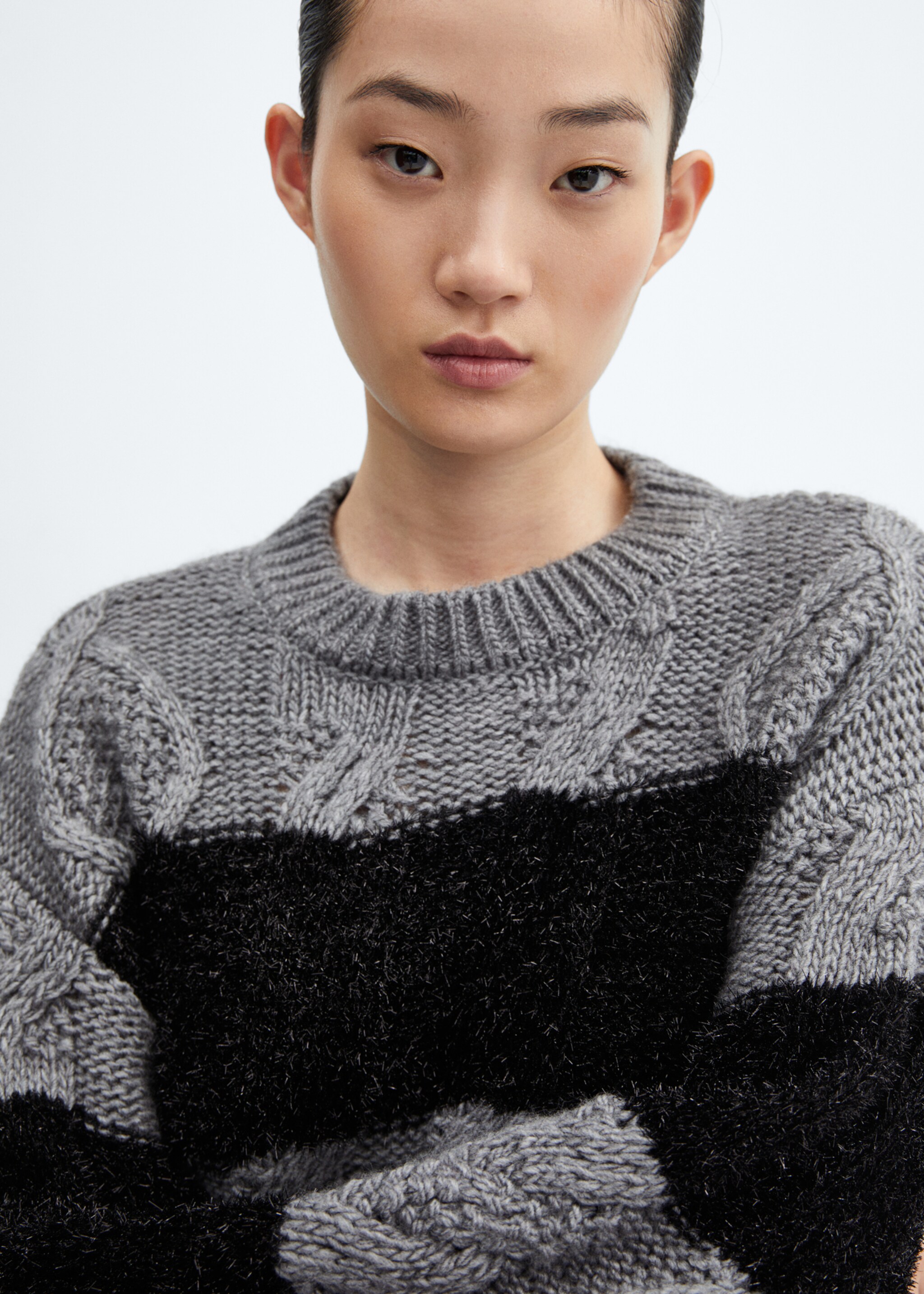 Vestido jersey rayas - Detalle del artículo 1, Gris. Ref: 57057753-00.