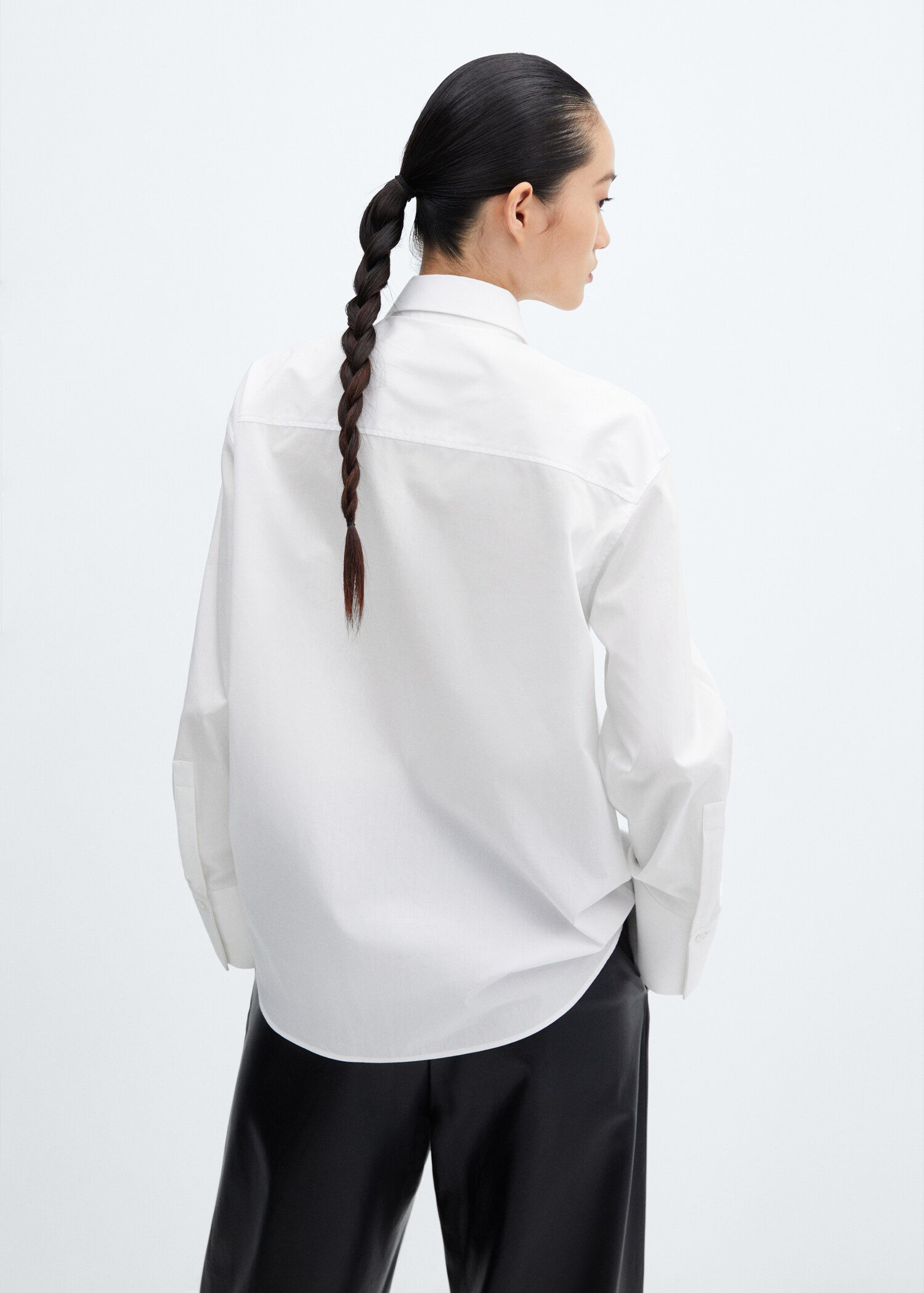 Oversized-Baumwollbluse - Rückseite des Artikels