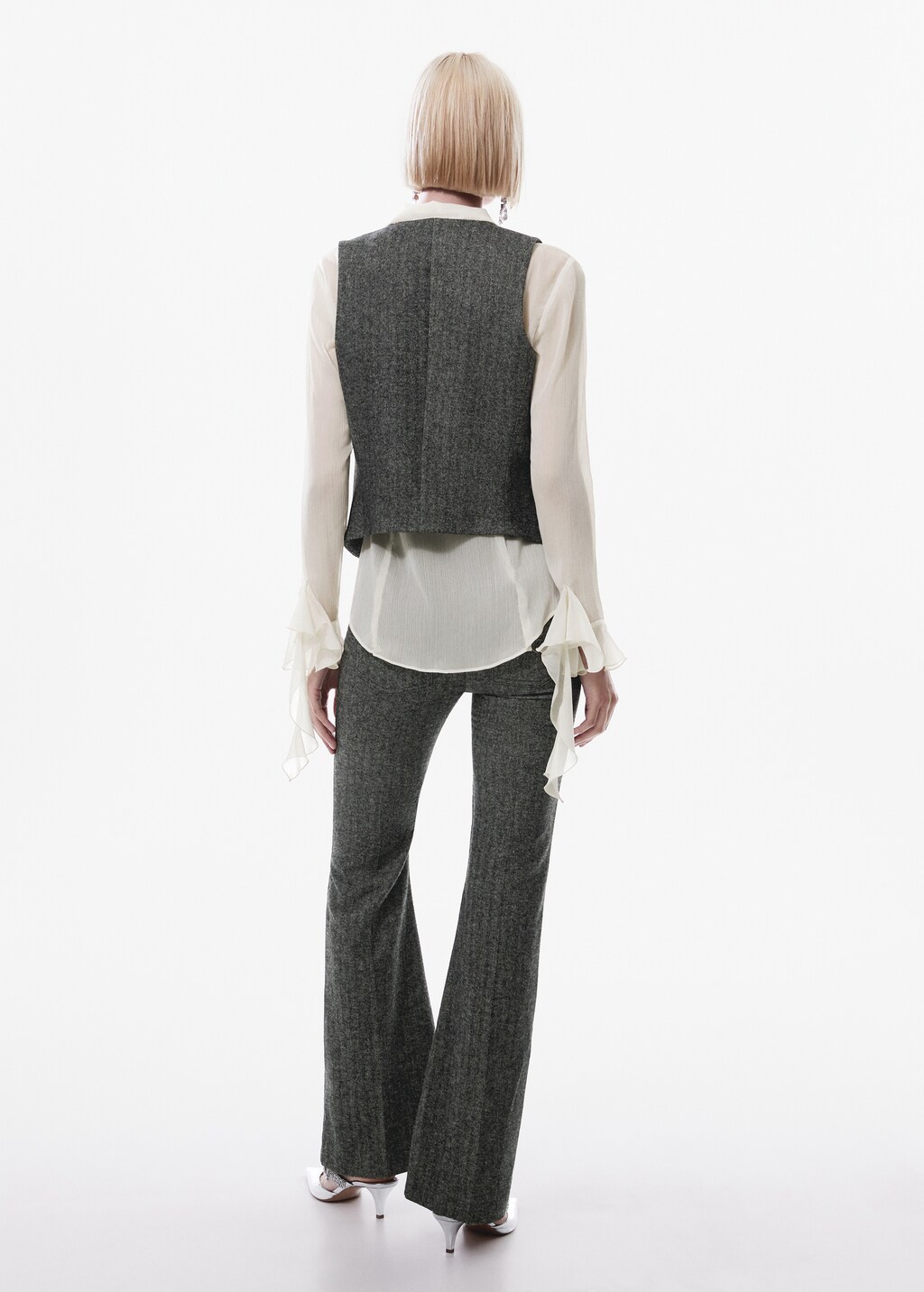 Check wool-blend suit vest - Women | MANGO USA