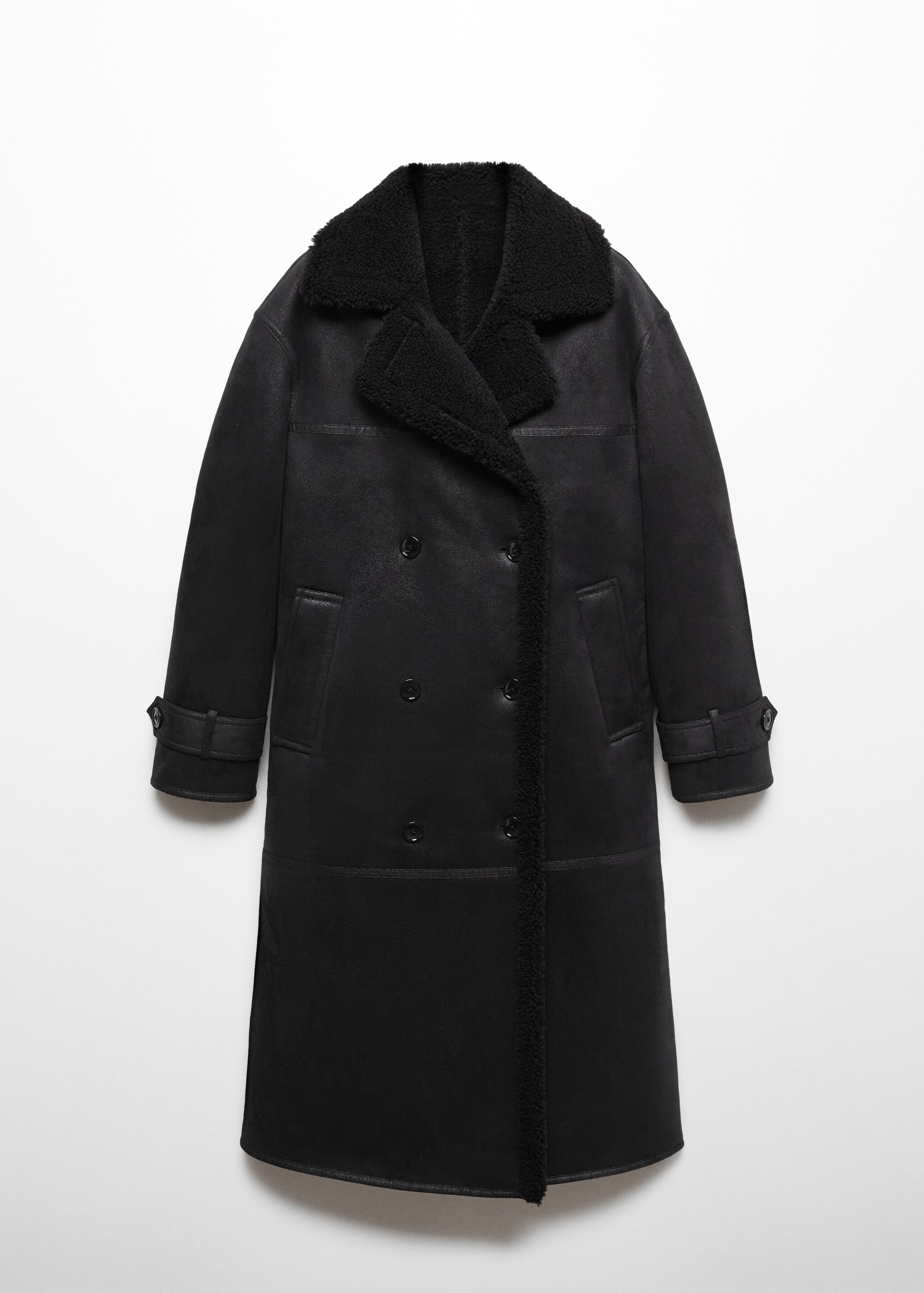 Shearling-lined fur-effect coat - Προϊόν χωρίς μοντέλο