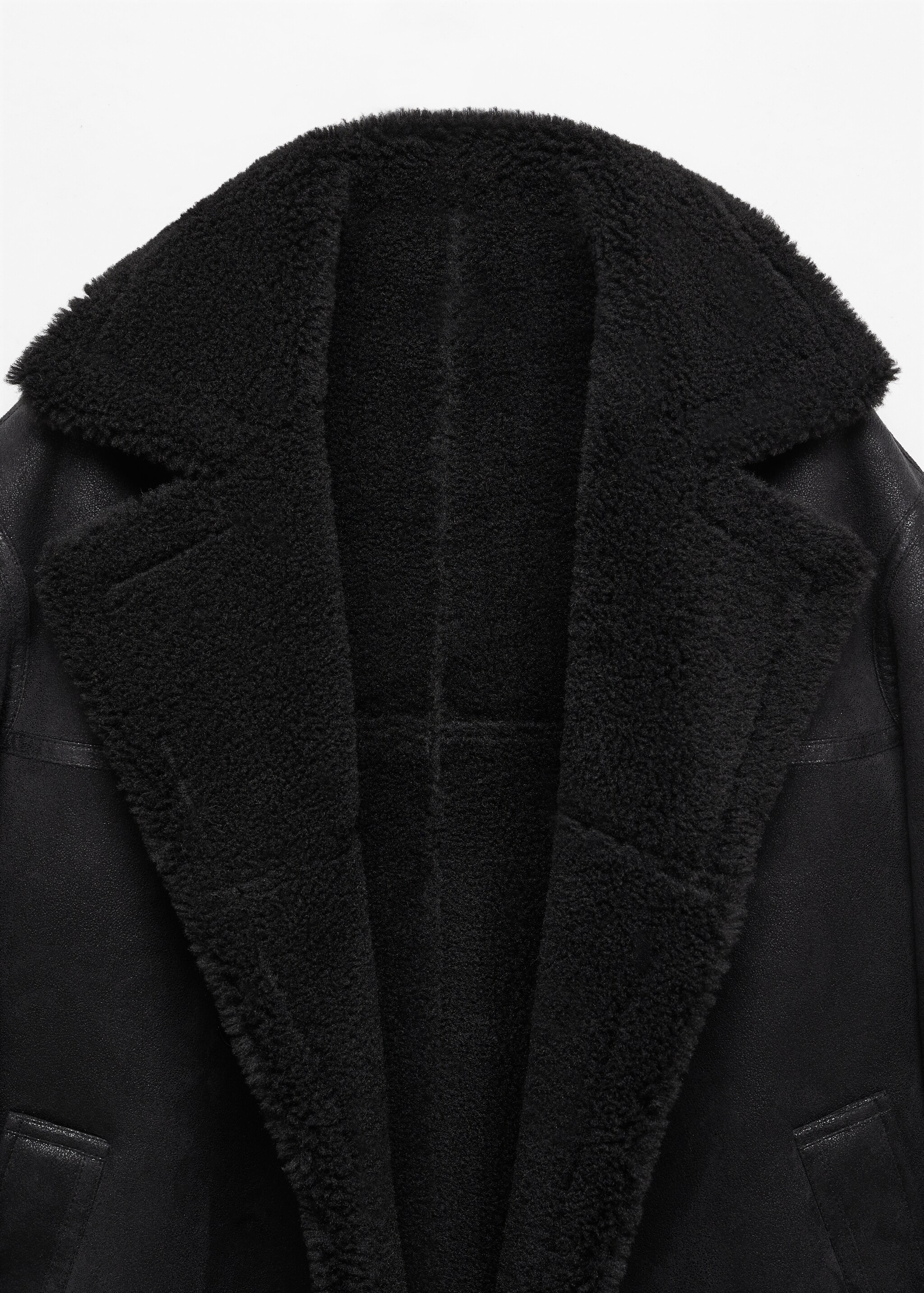 Shearling-lined fur-effect coat - Λεπτομέρεια του προϊόντος 8
