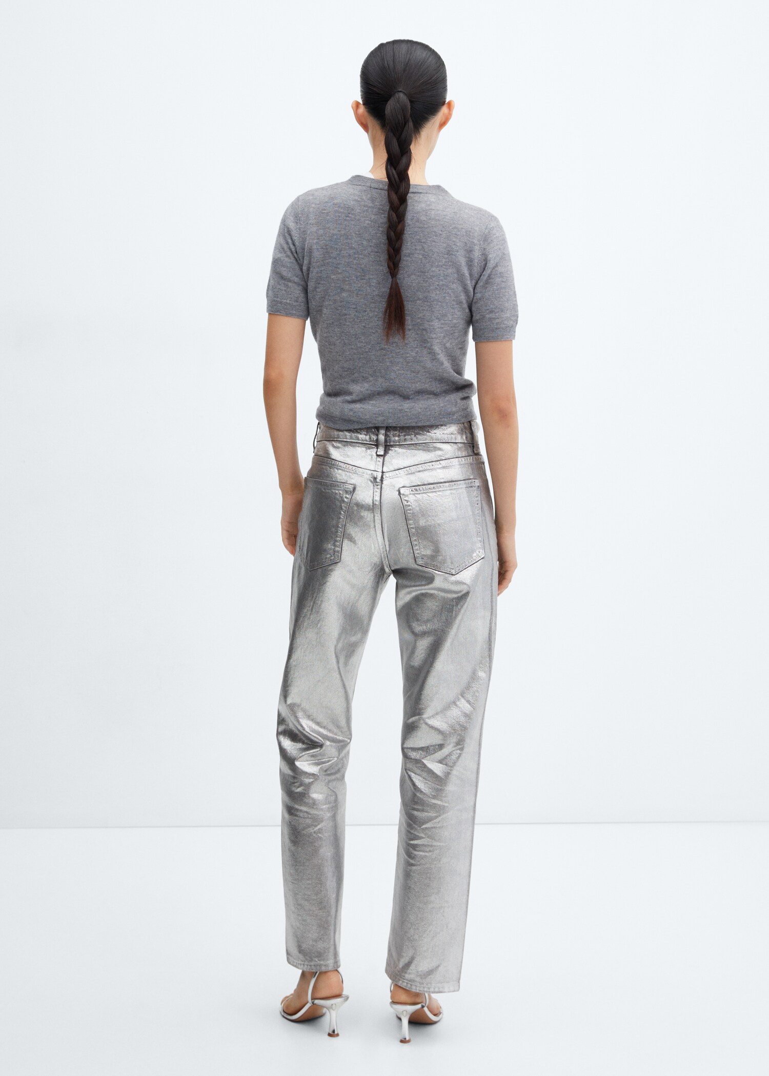 Jeans rectos foil - Reverso del artículo