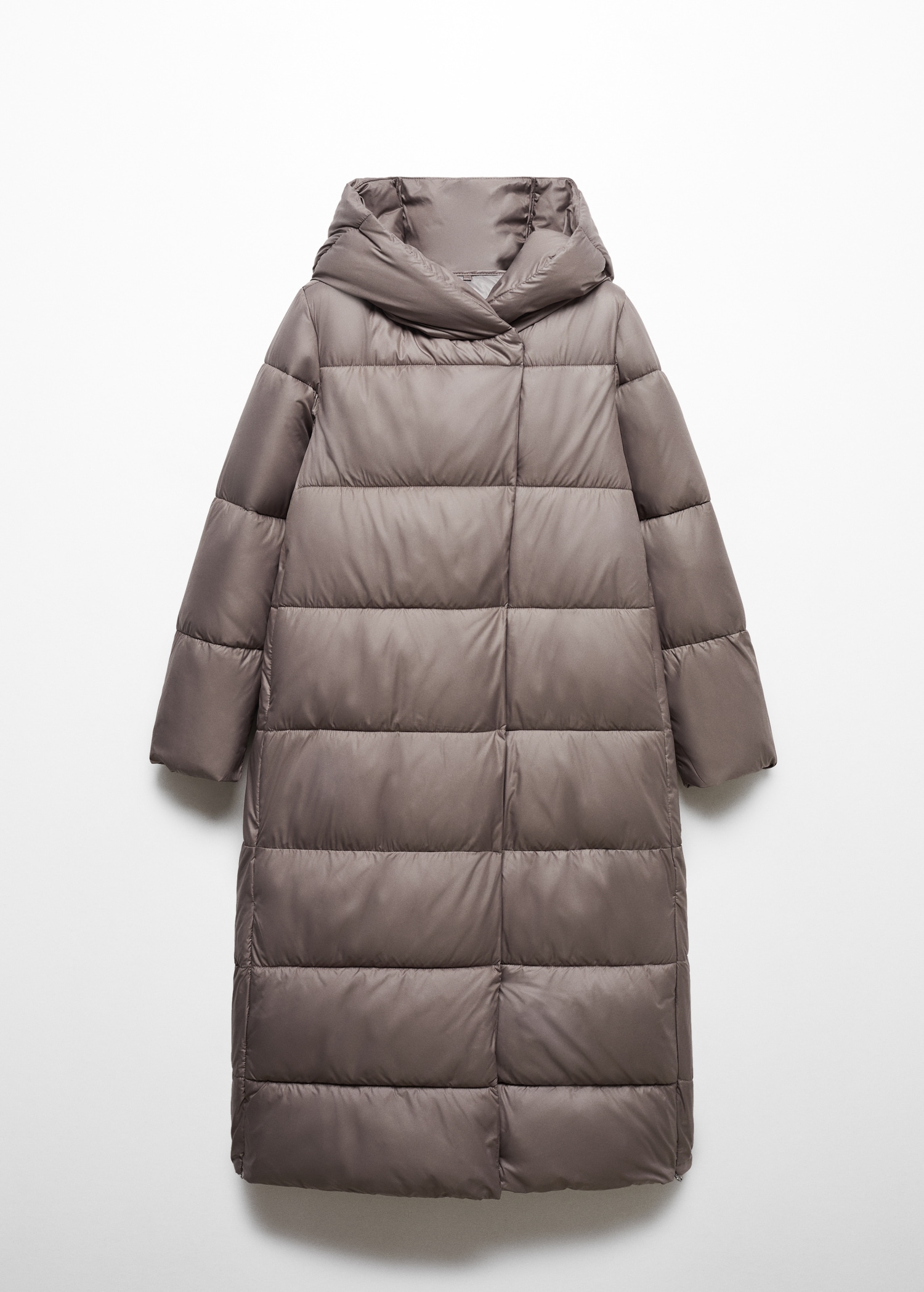 Acolchado Abrigo Largo Mango Mujer Anorak Acolchado Cruzado